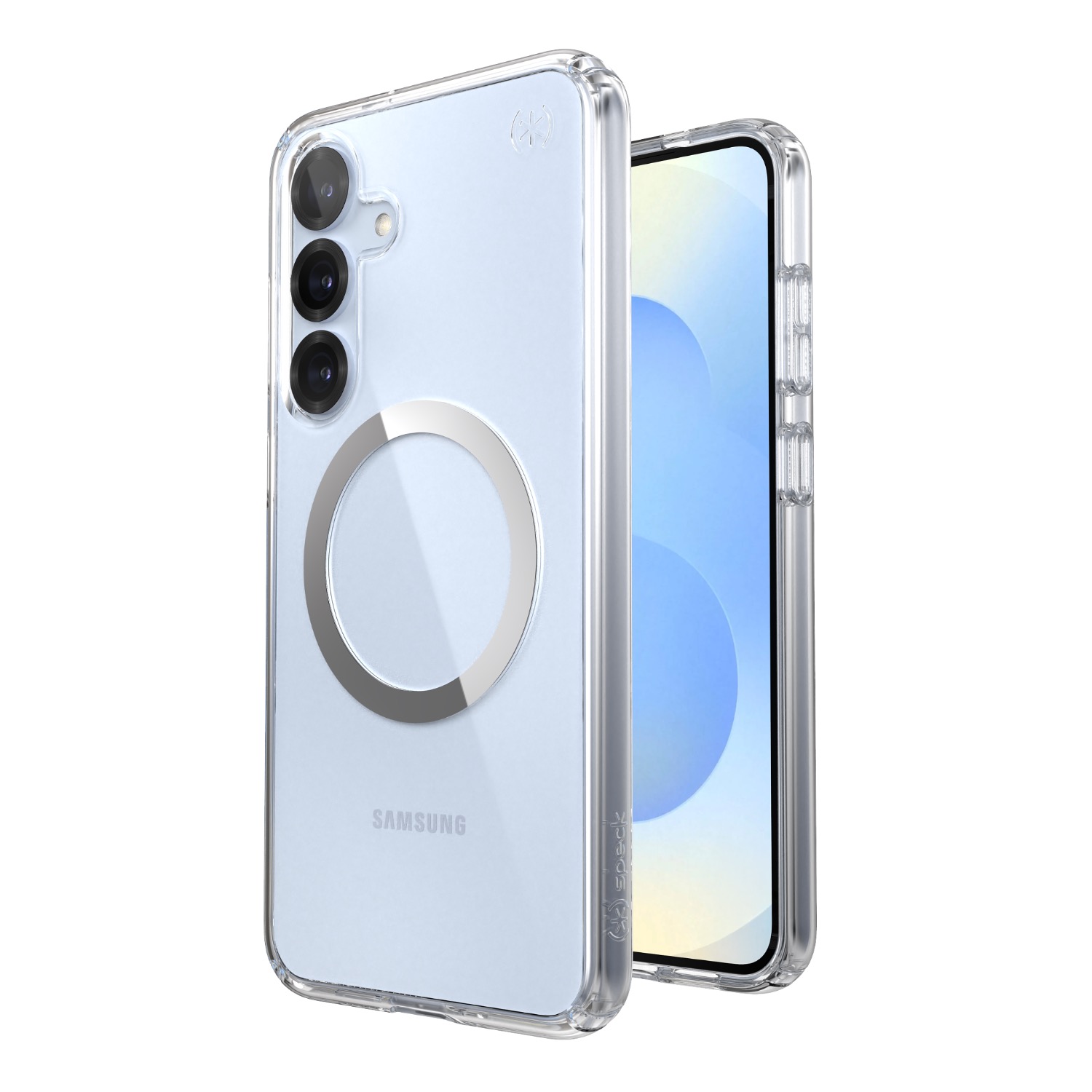 Speck Presidio Perfect Clear Magnet Case - Samsung Galaxy S25+ - Clear & Chrome - Image 16