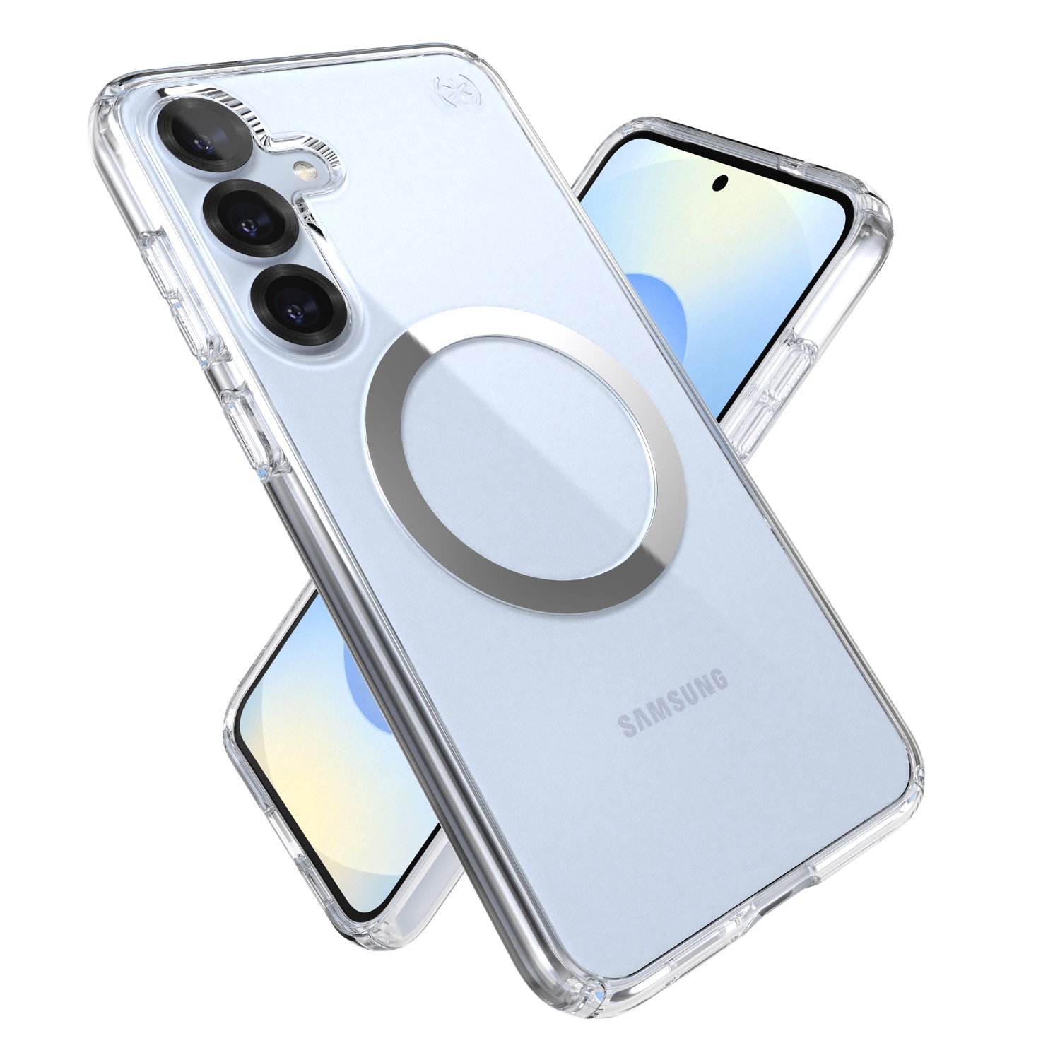 Speck Presidio Perfect Clear Magnet Case - Samsung Galaxy S25+ - Clear & Chrome - Image 18