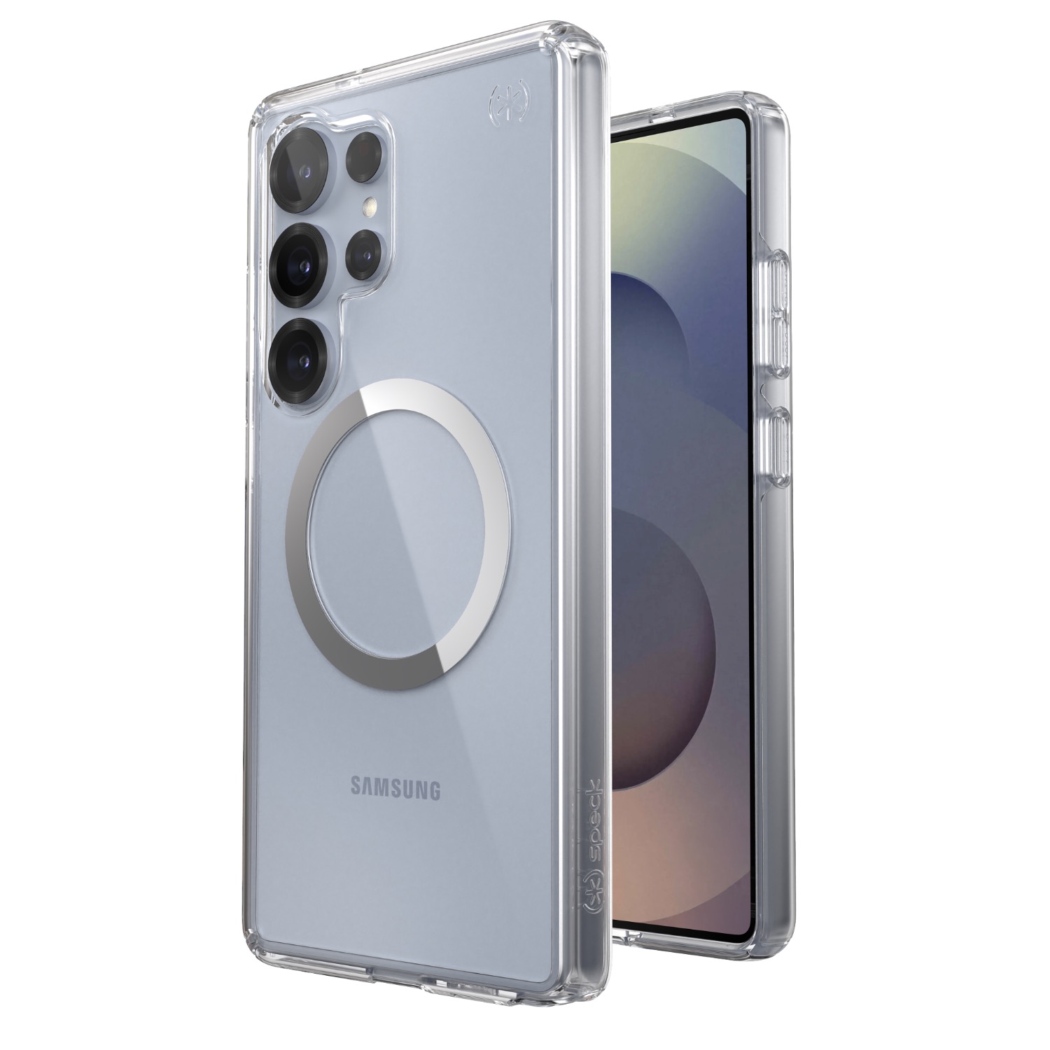 Speck Presidio Perfect Clear Magnet Case - Samsung Galaxy S25 Ultra - Clear & Chrome - Image 82