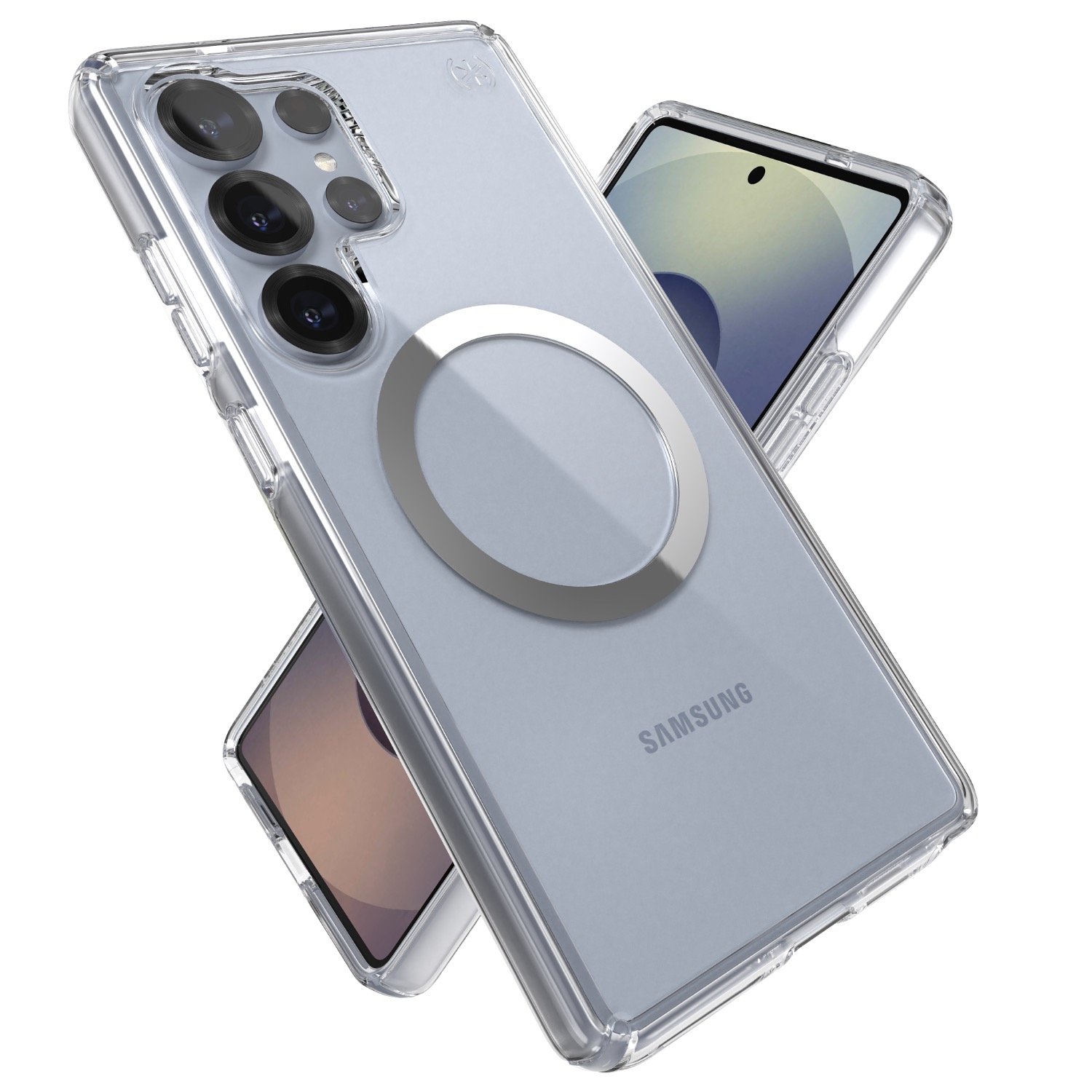 Speck Presidio Perfect Clear Magnet Case - Samsung Galaxy S25 Ultra - Clear & Chrome - Image 106