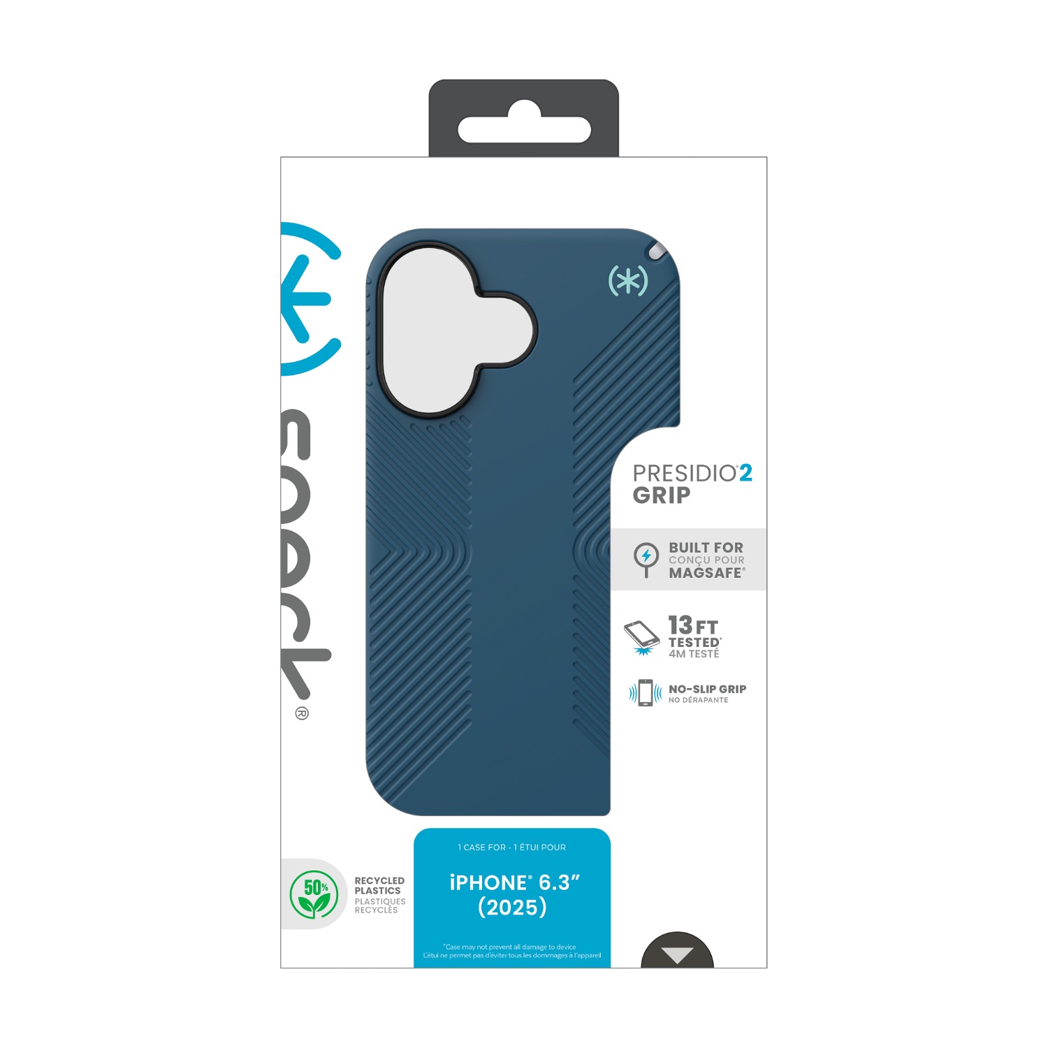 Speck Presidio2 Grip MagSafe Case - Apple iPhone 17 Pro Max - Blue & Silver - Image 44