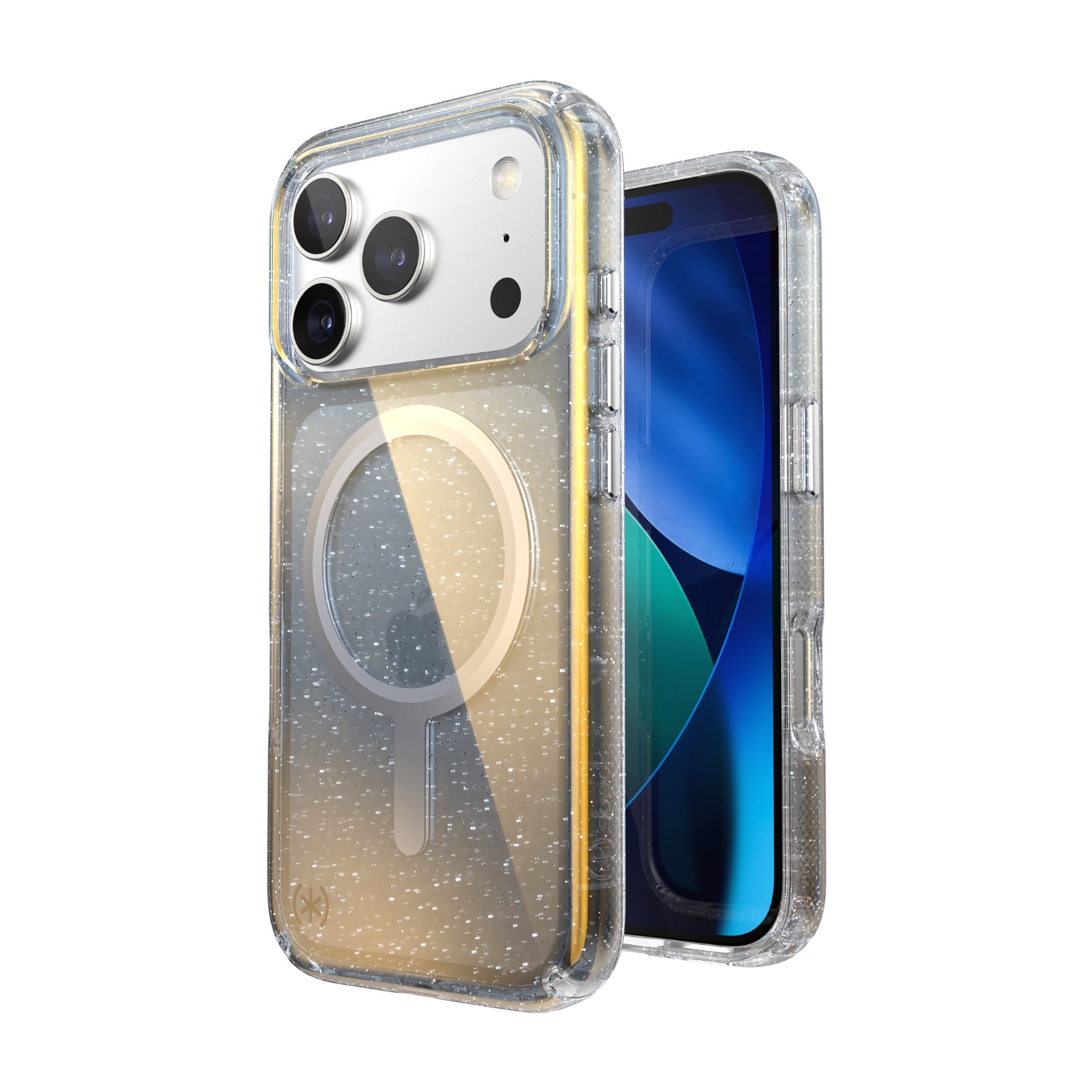 Speck Presidio Lux MagSafe Case - Apple iPhone 17 Pro - Silver Glitter - Image 40