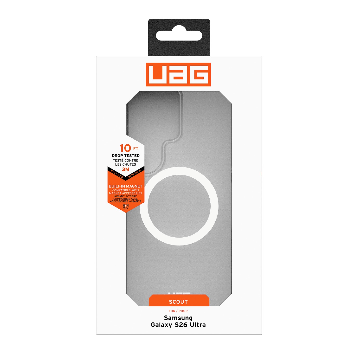 UAG Scout Clear Magnetic Case - Samsung Galaxy S26 Ultra - Ice & White - Image 21
