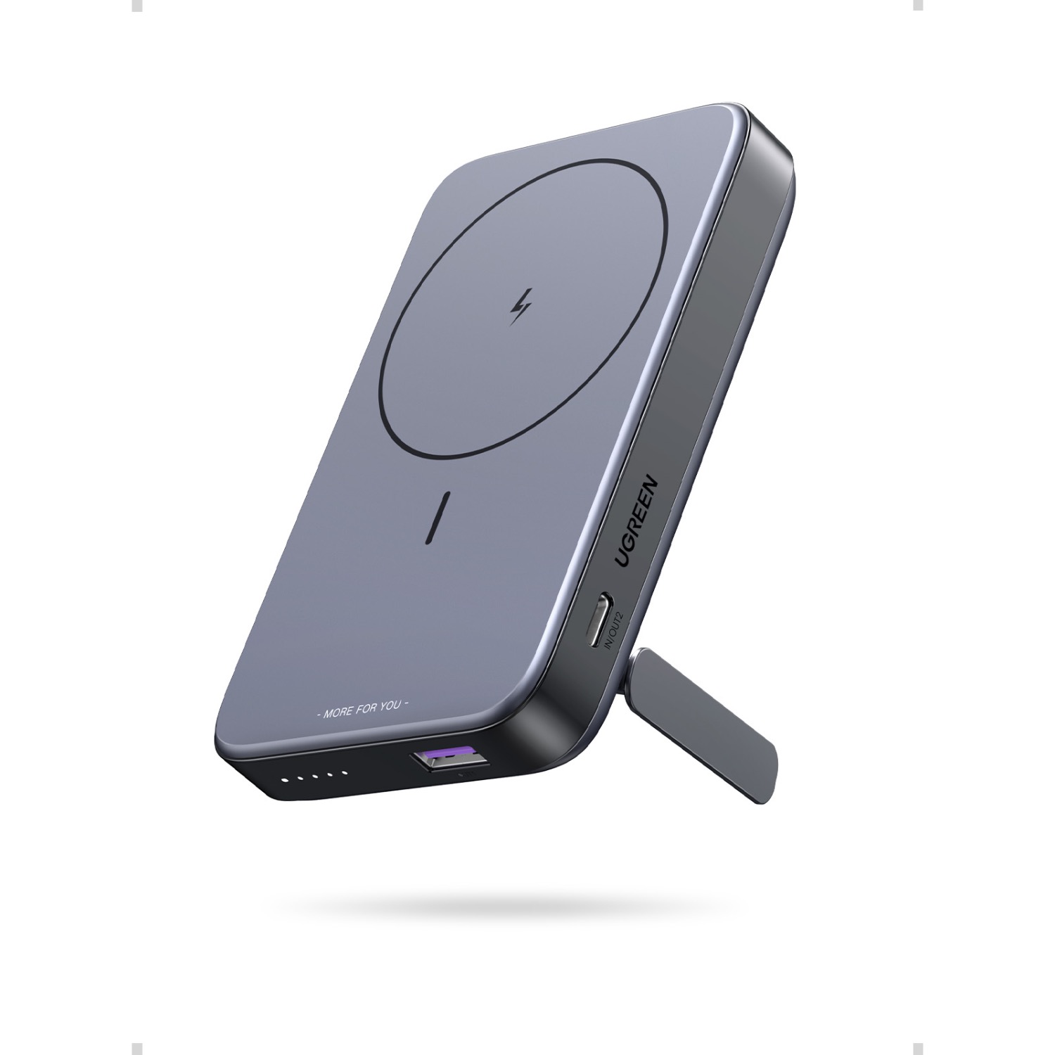 UGREEN Magnetic Wireless Power Bank With Kickstand 10000mAh - Grey - Image 91