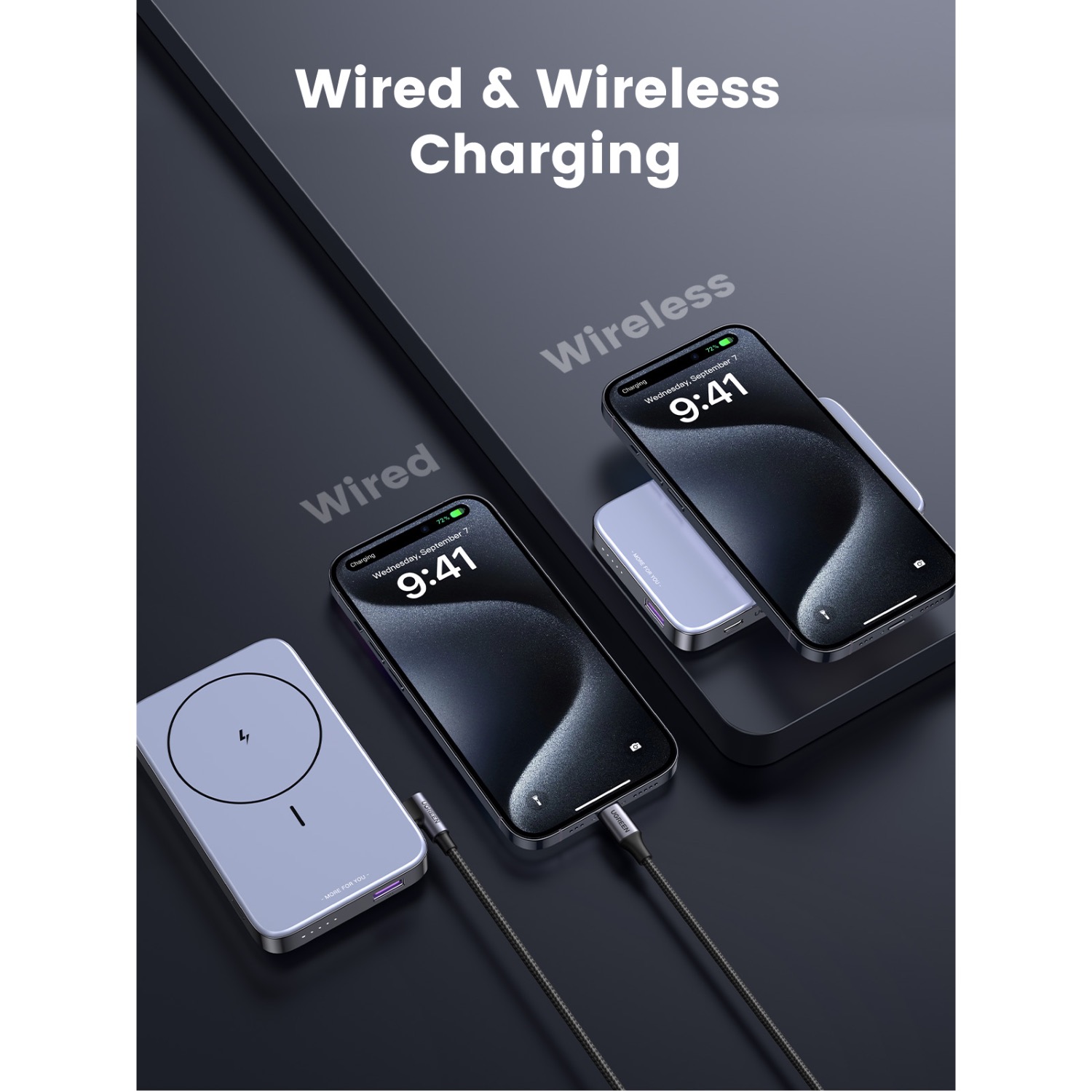 UGREEN Magnetic Wireless Power Bank With Kickstand 10000mAh - Grey - Image 83