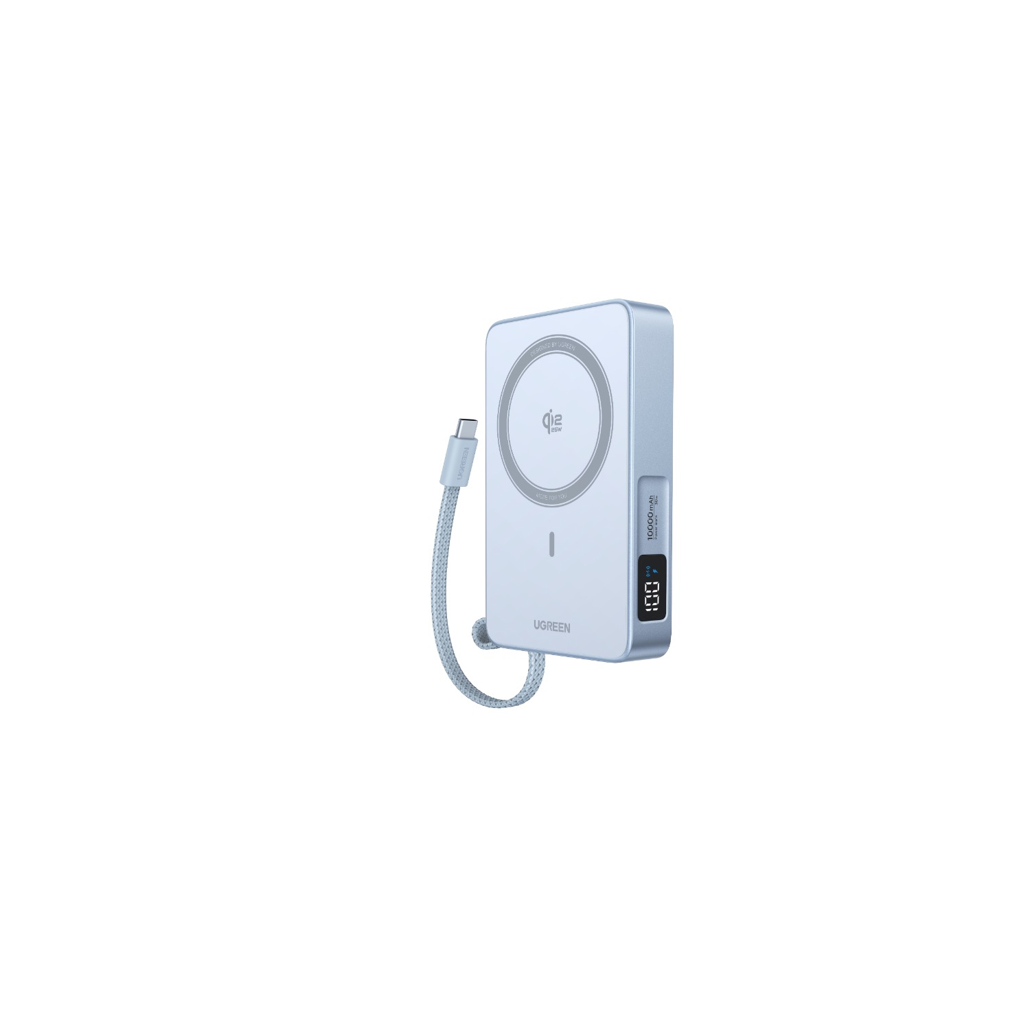 UGREEN Magnetic Wireless Power Bank With Built-in Cable 10000mAh - Blue - Image 67