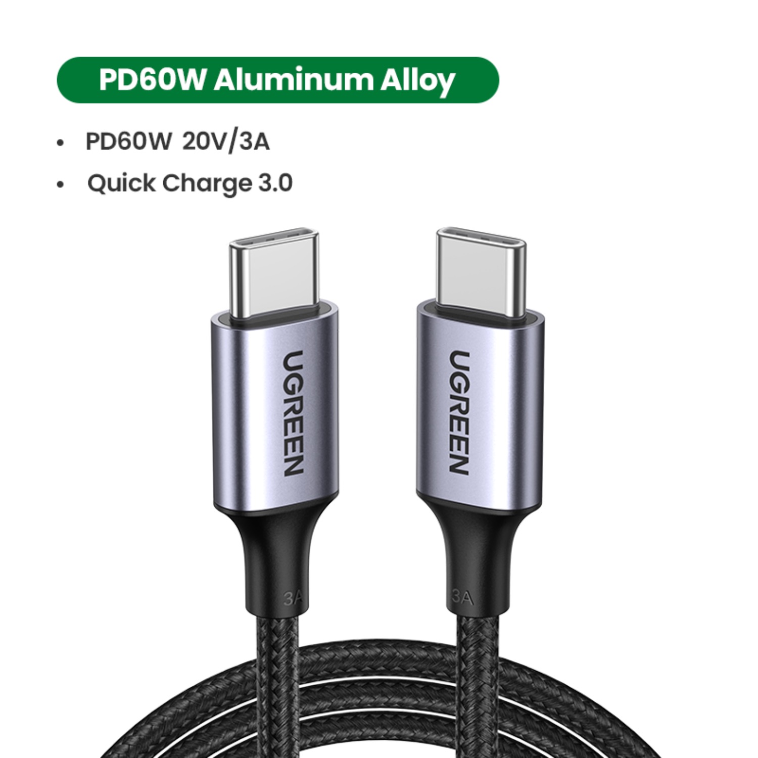 UGREEN Type-C To Type-C Cable 60W - 1 Metre - Image 54