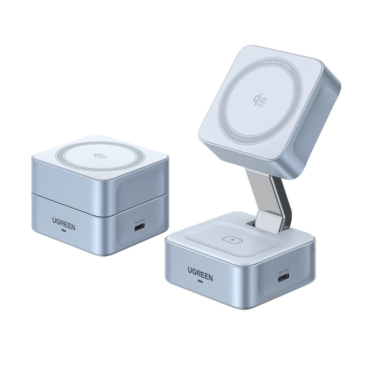 UGREEN 2-In-1 Magnetic Wireless Charger 25W - Silver - Image 31
