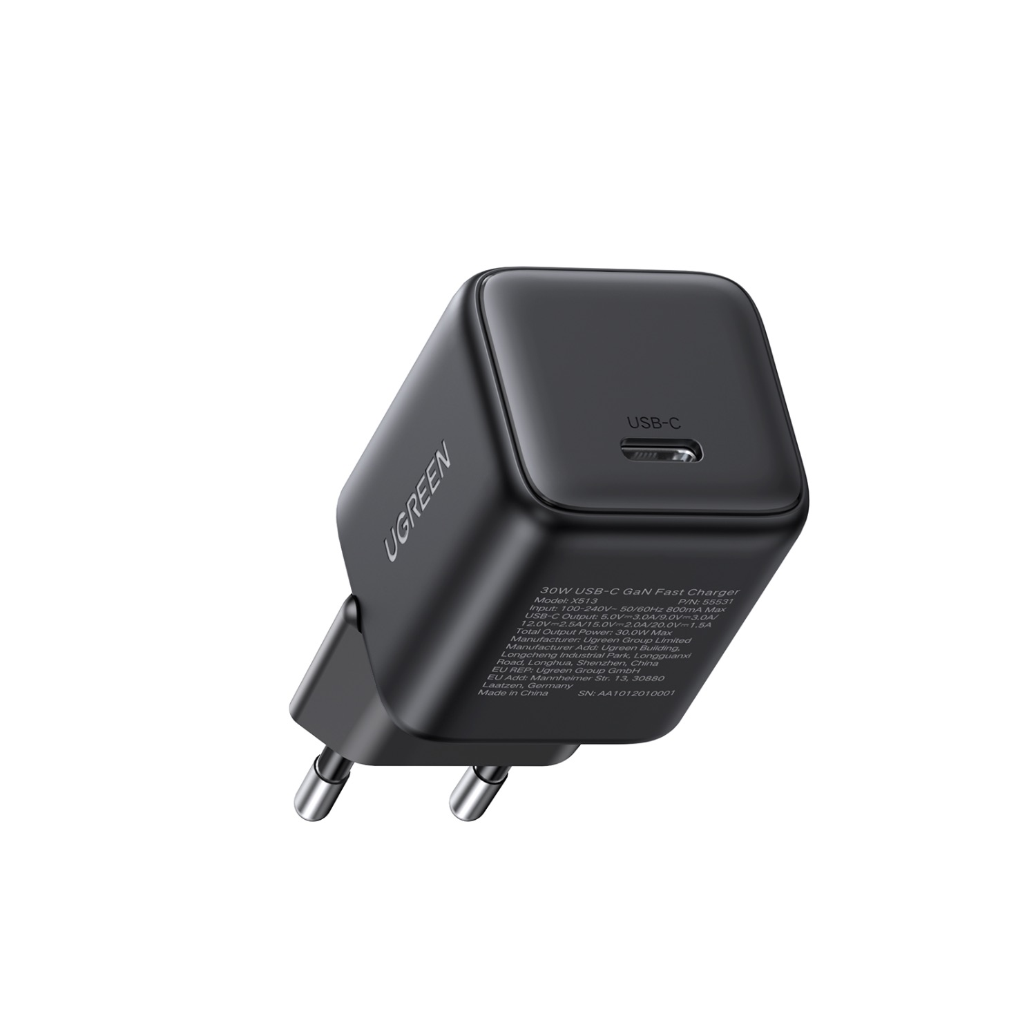 UGREEN 1 Port PD Wall Charger With Cable - 30W - Black - Image 93