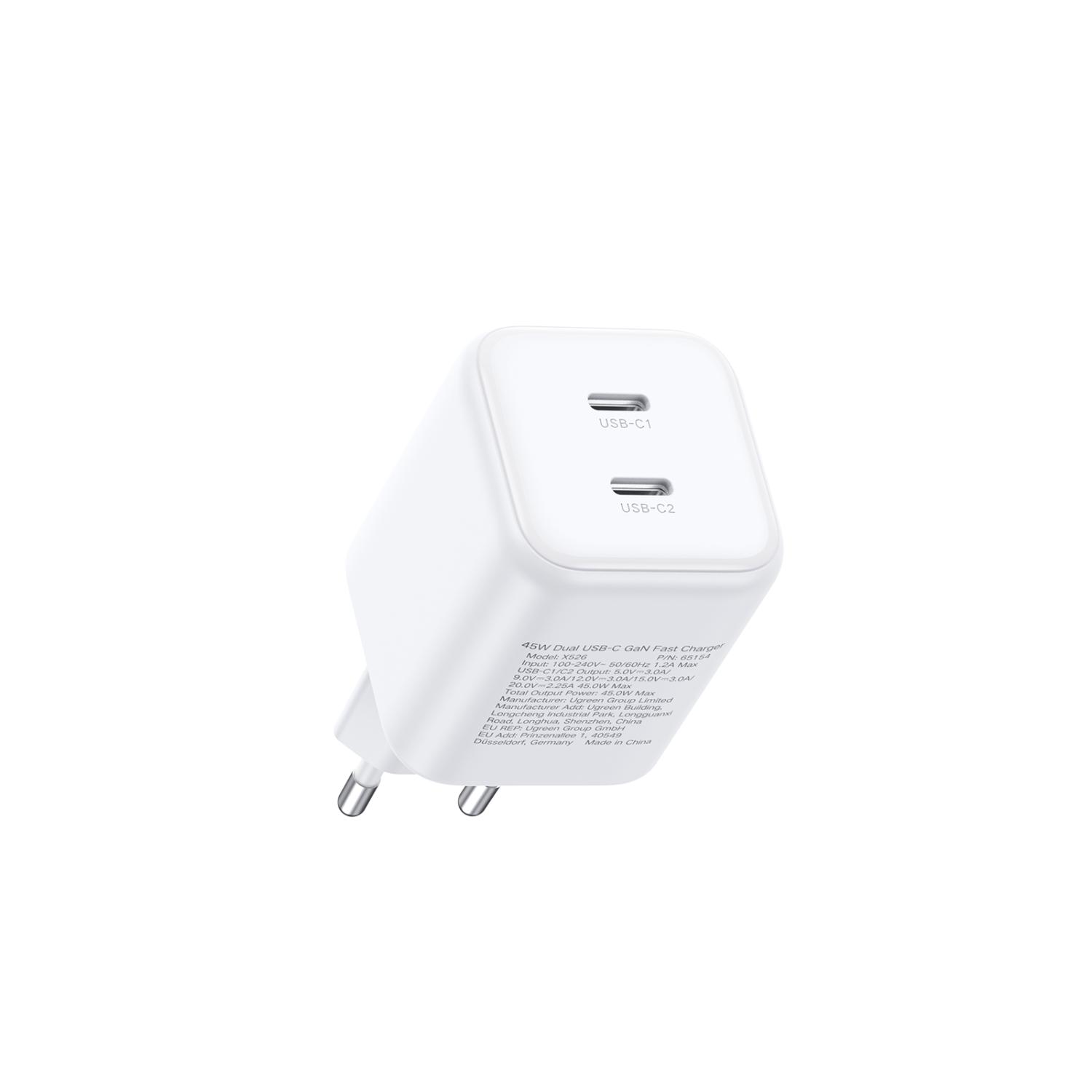 UGREEN 2 Port GaN PD Wall Charger 45W - White - Image 92
