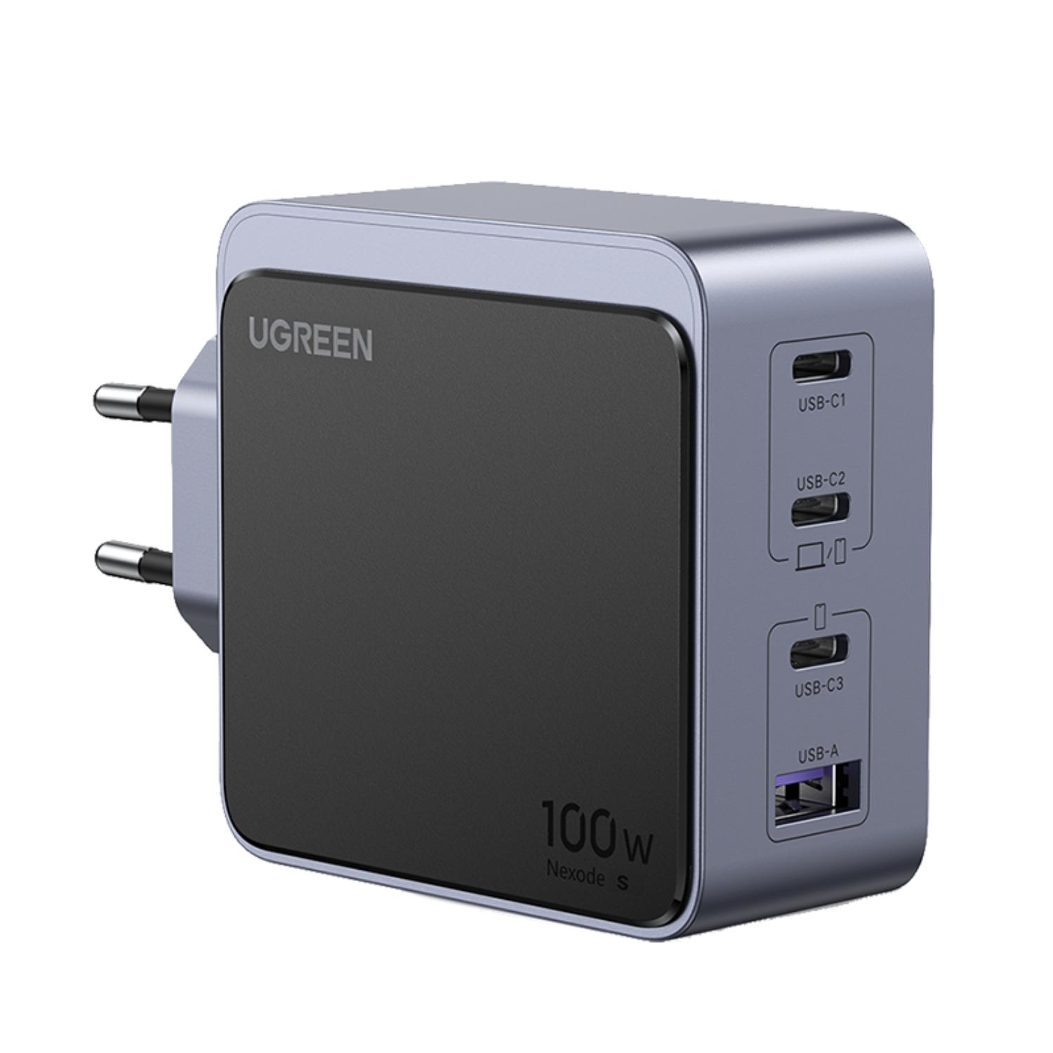 UGREEN Nexode 4 Port PD/USB Wall Charger 100W - Grey & Black - Image 67
