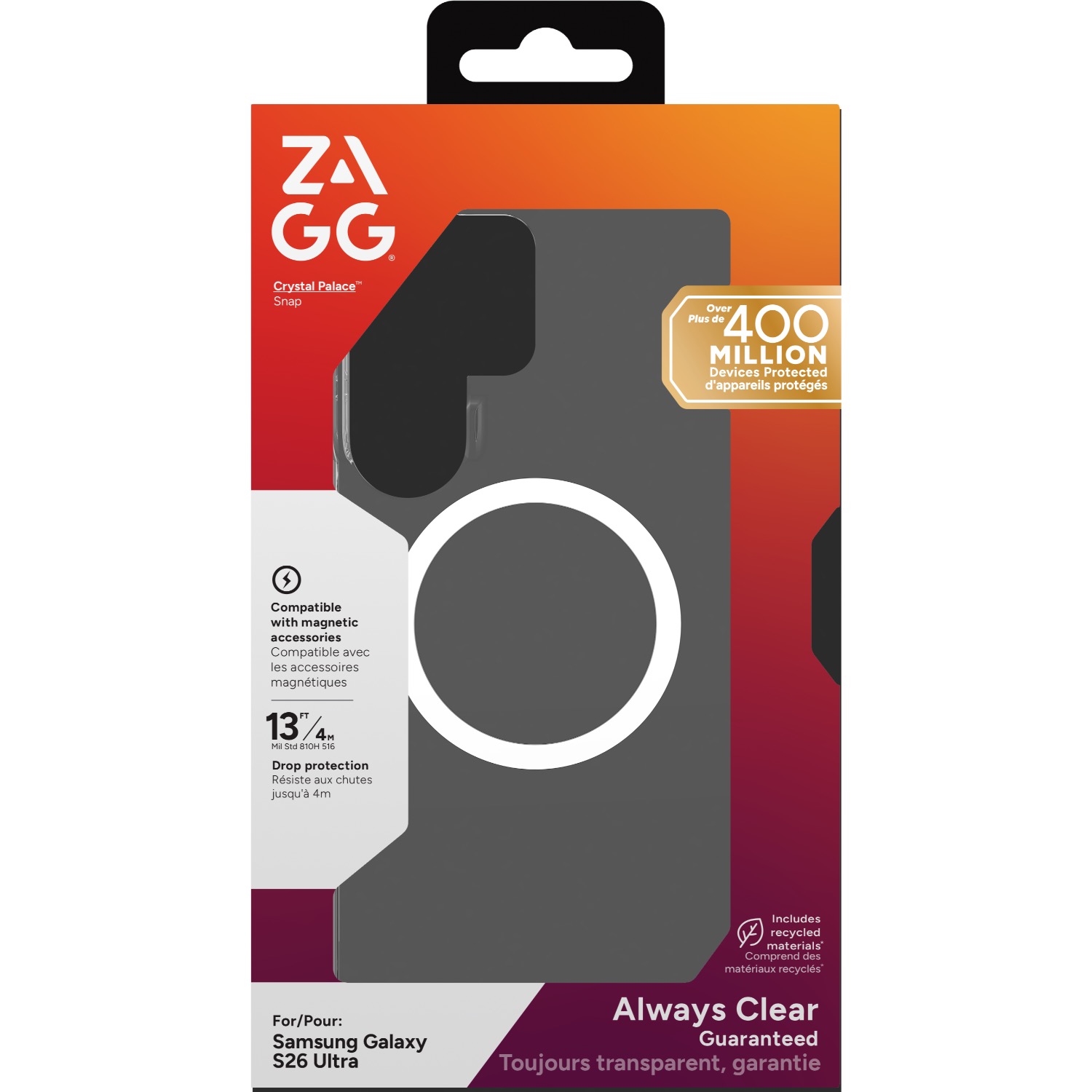 Zagg Crystal Palace Snap Magnetic Case - Samsung Galaxy S26 Ultra - Clear - Image 22