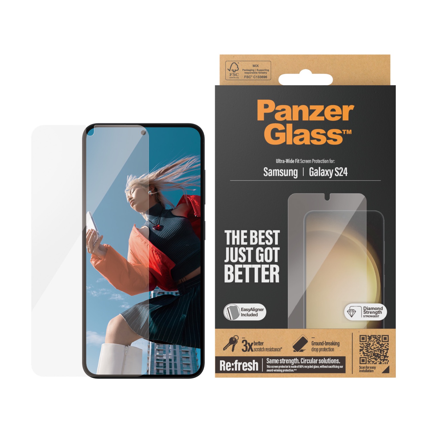 PanzerGlass Screen Protector Ultra Wide Fit With Easyaligner - Samsung Galaxy S24 - Image 43