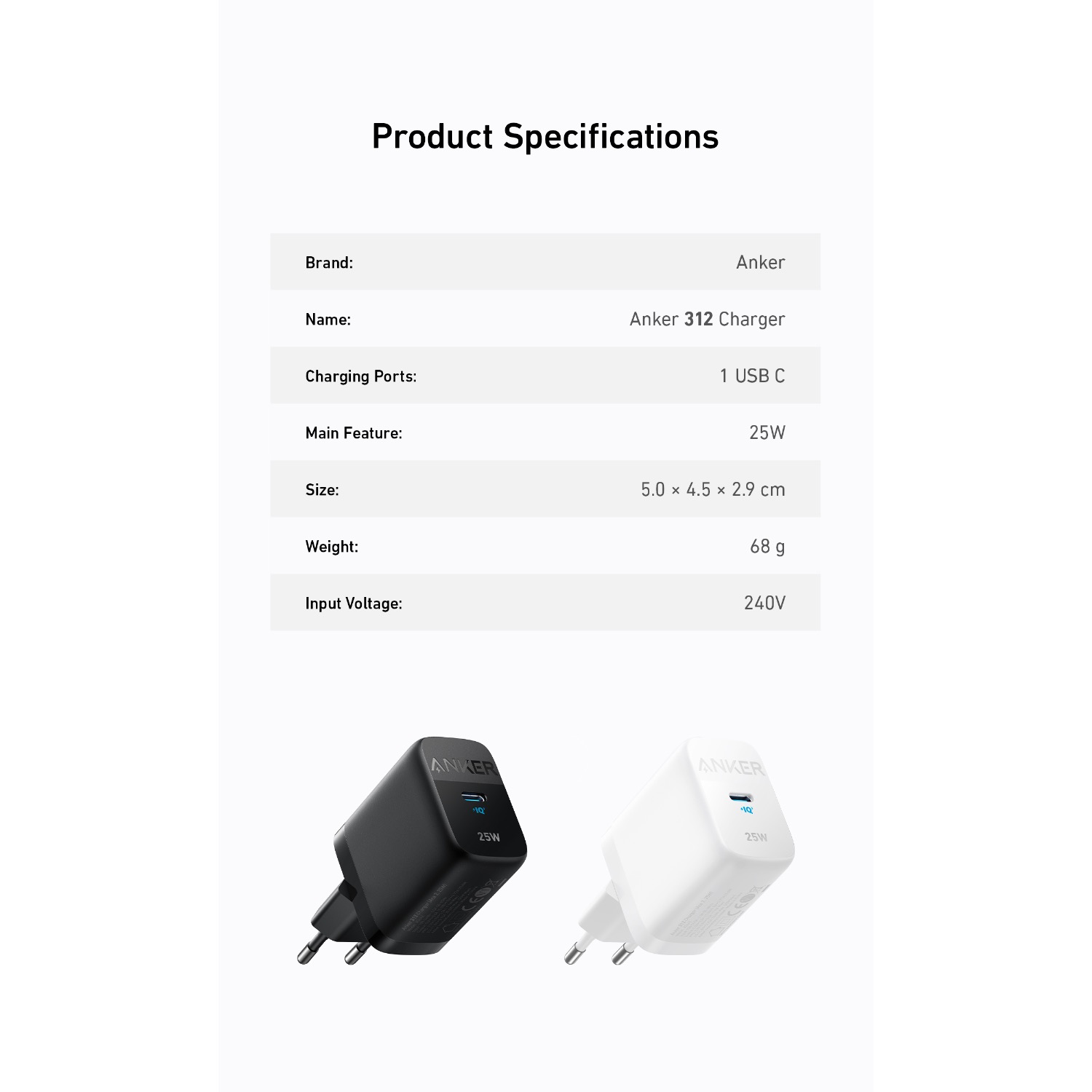 Anker 312 Fast Charger 25W - Black - Image 90