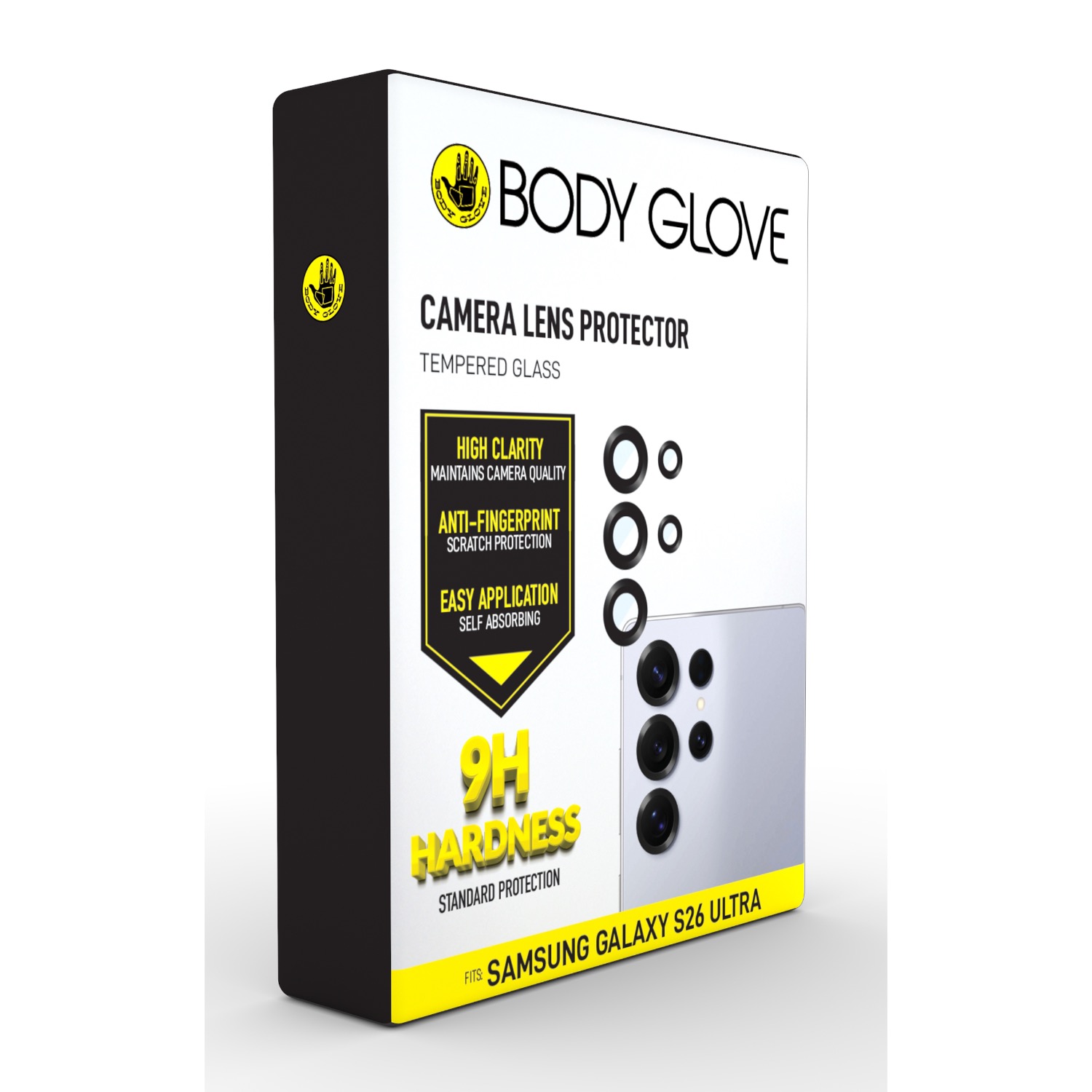 Body Glove Tempered Glass Camera Screen Protector - Samsung Galaxy S26 Ultra - Black Border - Image 4