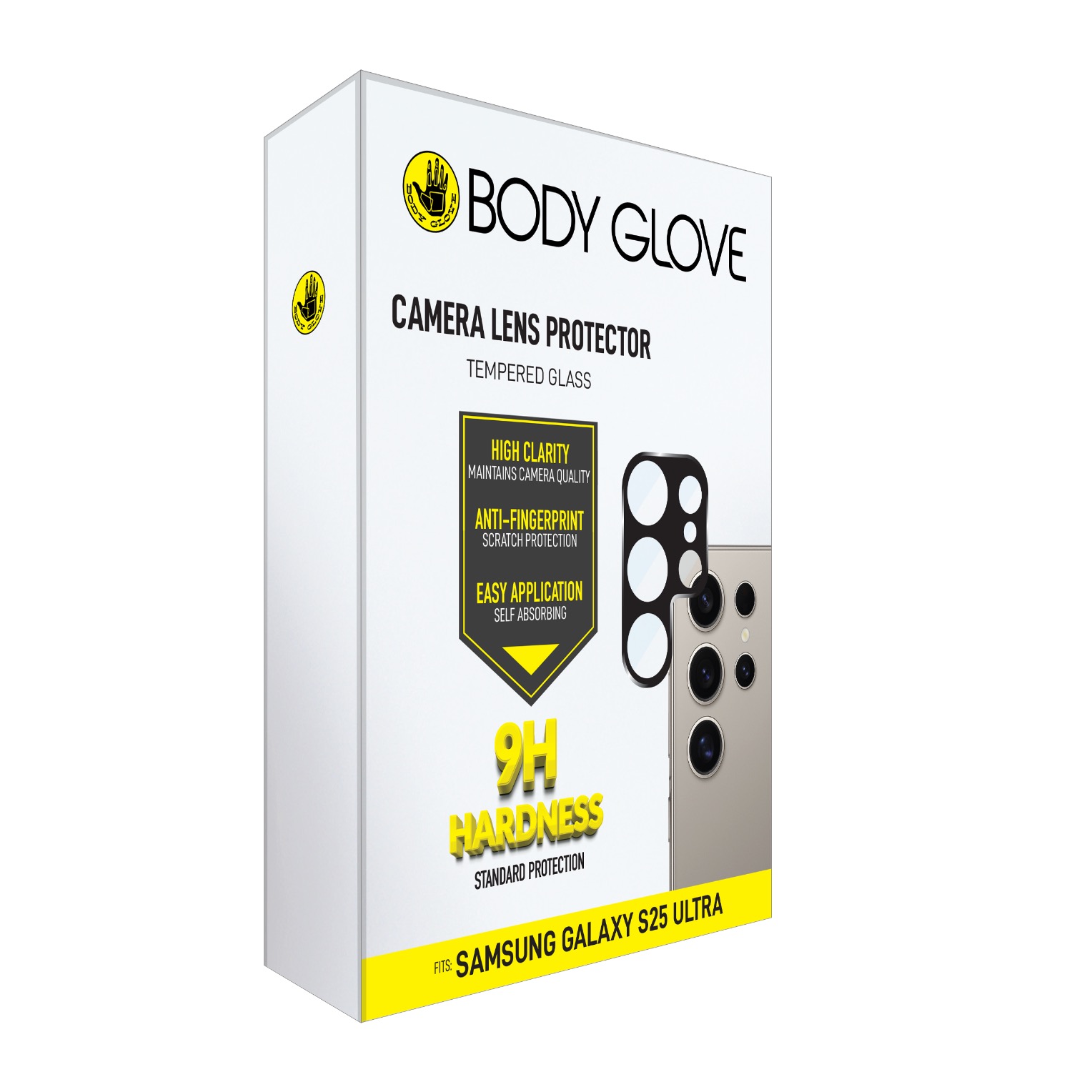 Body Glove Tempered Glass Camera Screen Protector - Samsung Galaxy S25 Ultra - Black Border - Image 74