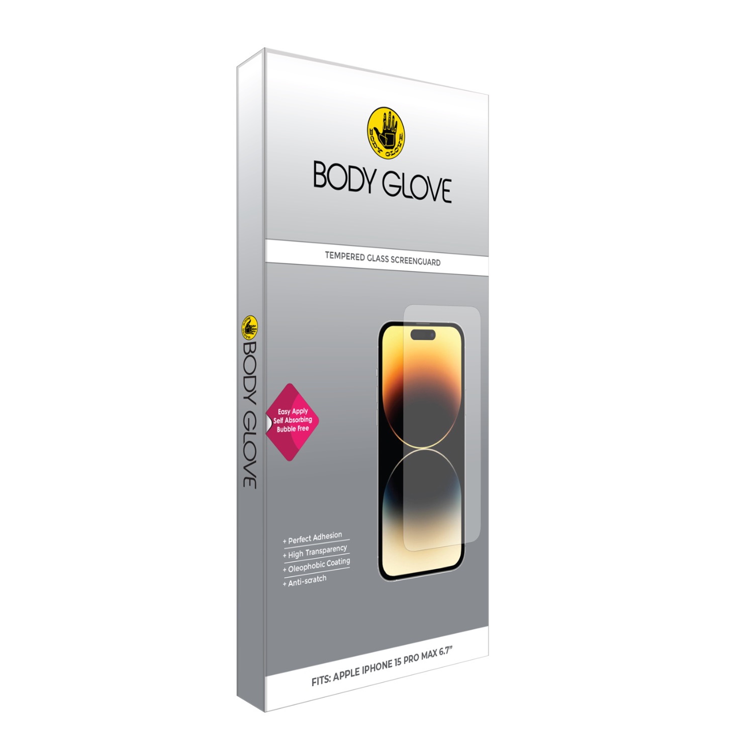Body Glove Tempered Glass Screen Protector - Apple iPhone 15 Pro Max - Image 27
