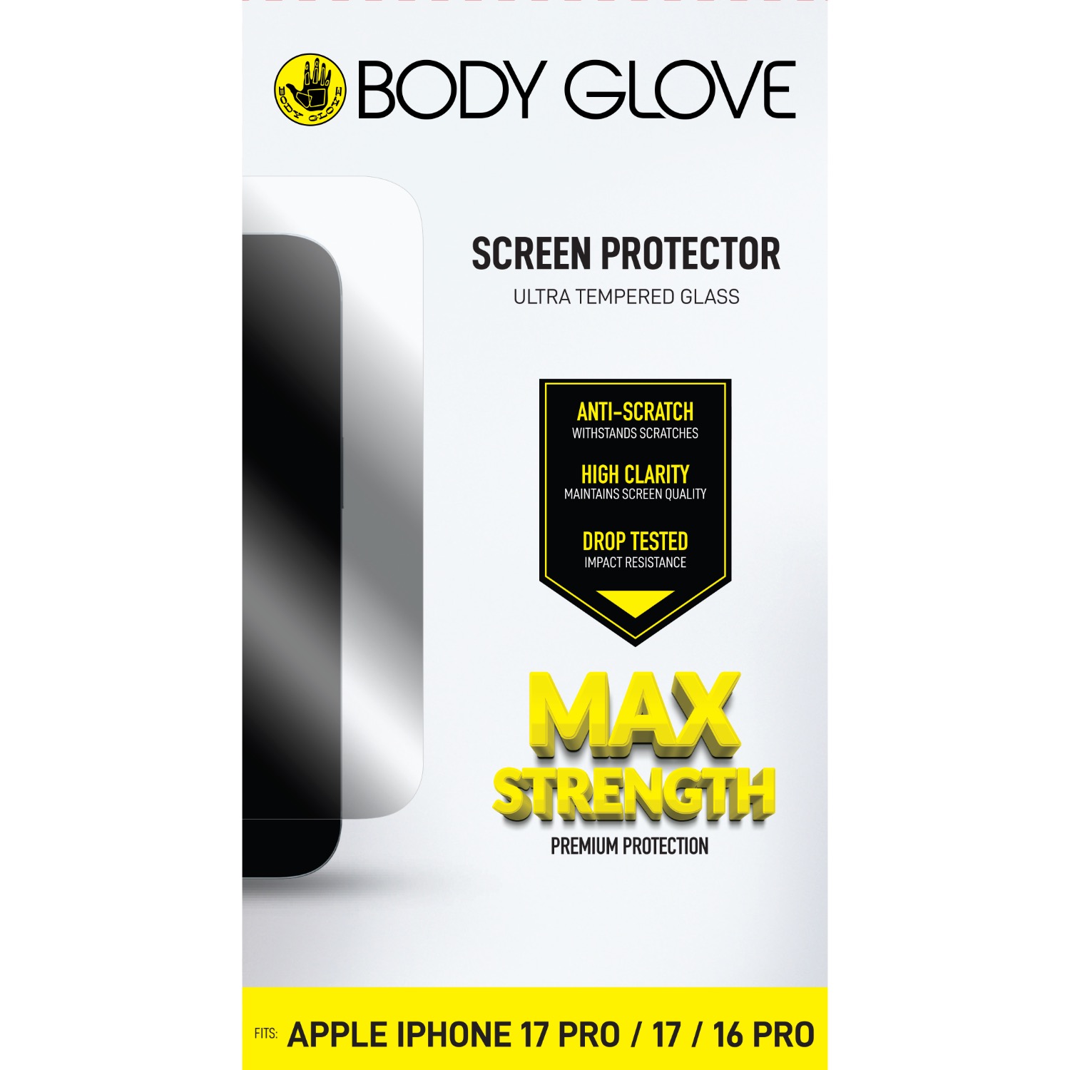 Body Glove Ultra Tempered Glass Screen Protector - Apple iPhone 17 Pro/17/16 Pro - Clear - Image 61