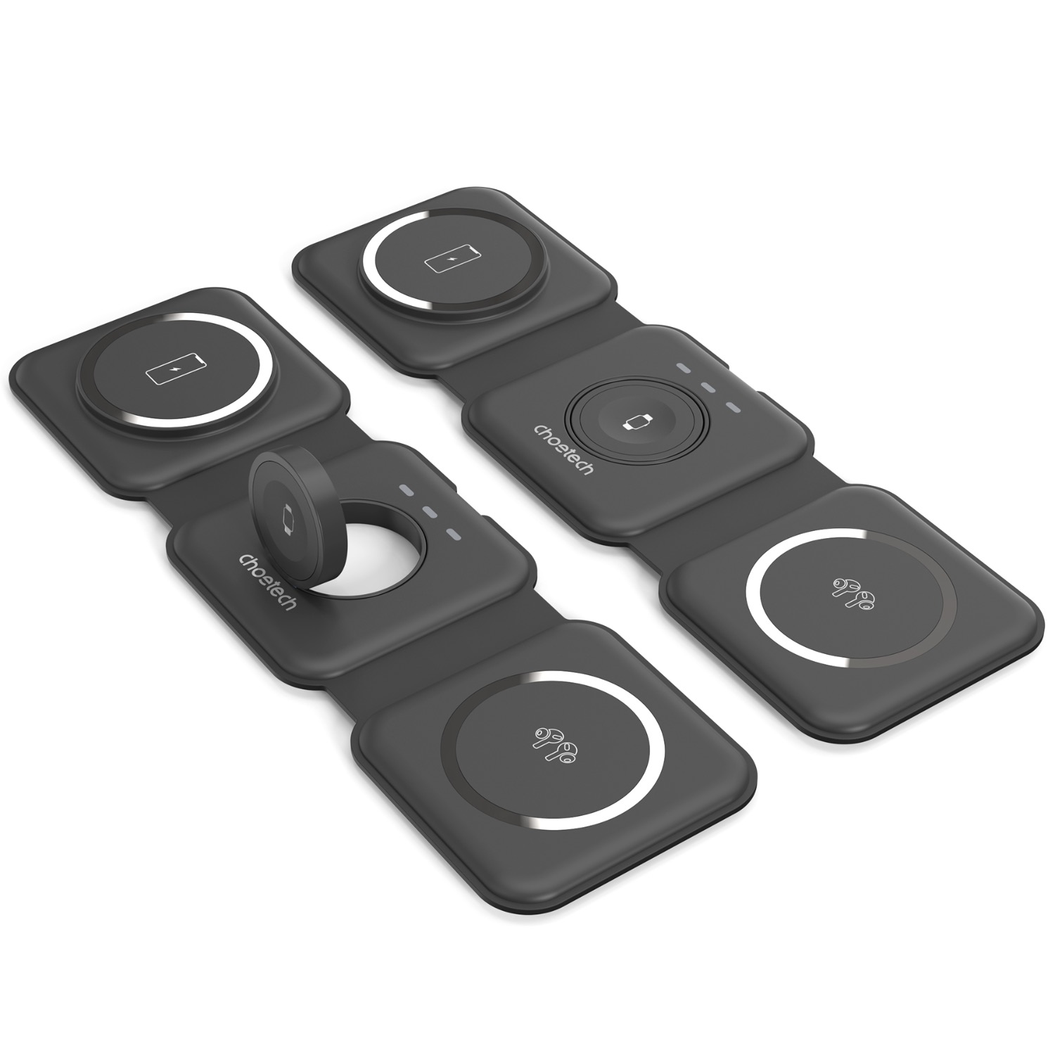 Choetech Foldable 3-in-1 Magnetic Wireless Travel Charger T588-F 15W - Black - Image 118