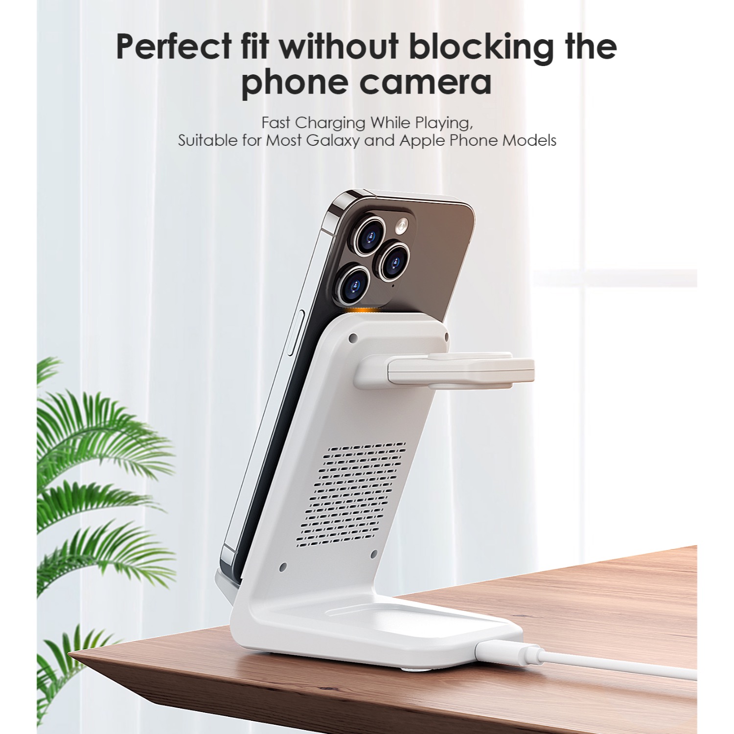 Choetech Fast Wireless 4 In 1 Magnetic Charging Stand T608-F 15W - White - Image 111