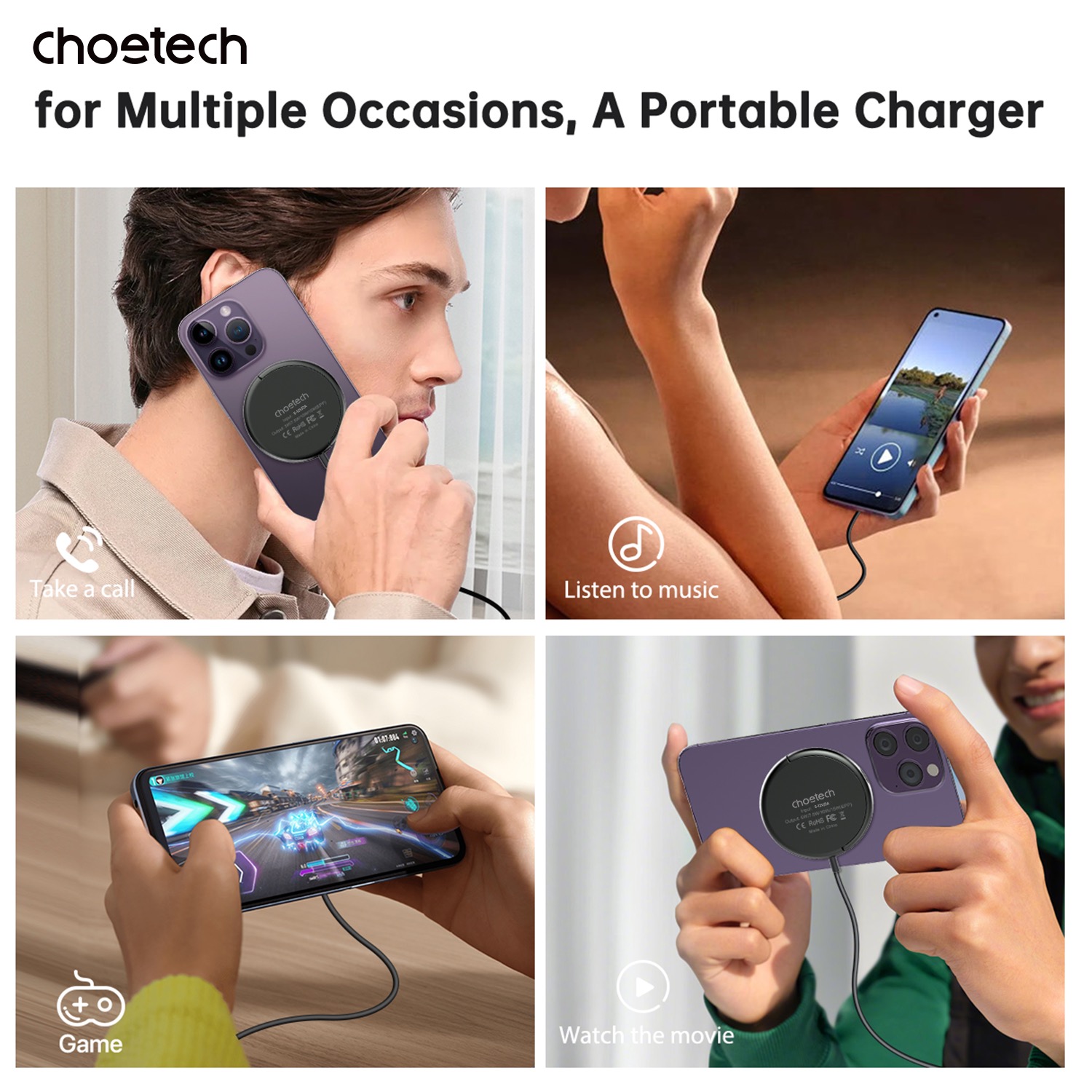Choetech Fast Wireless Charger With Stand T697-F 15W - Black - Image 47