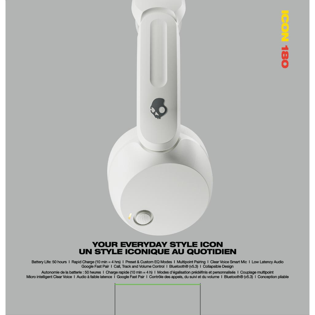 Skullcandy Icon® 180 Wireless Headphones - Bone - Image 22