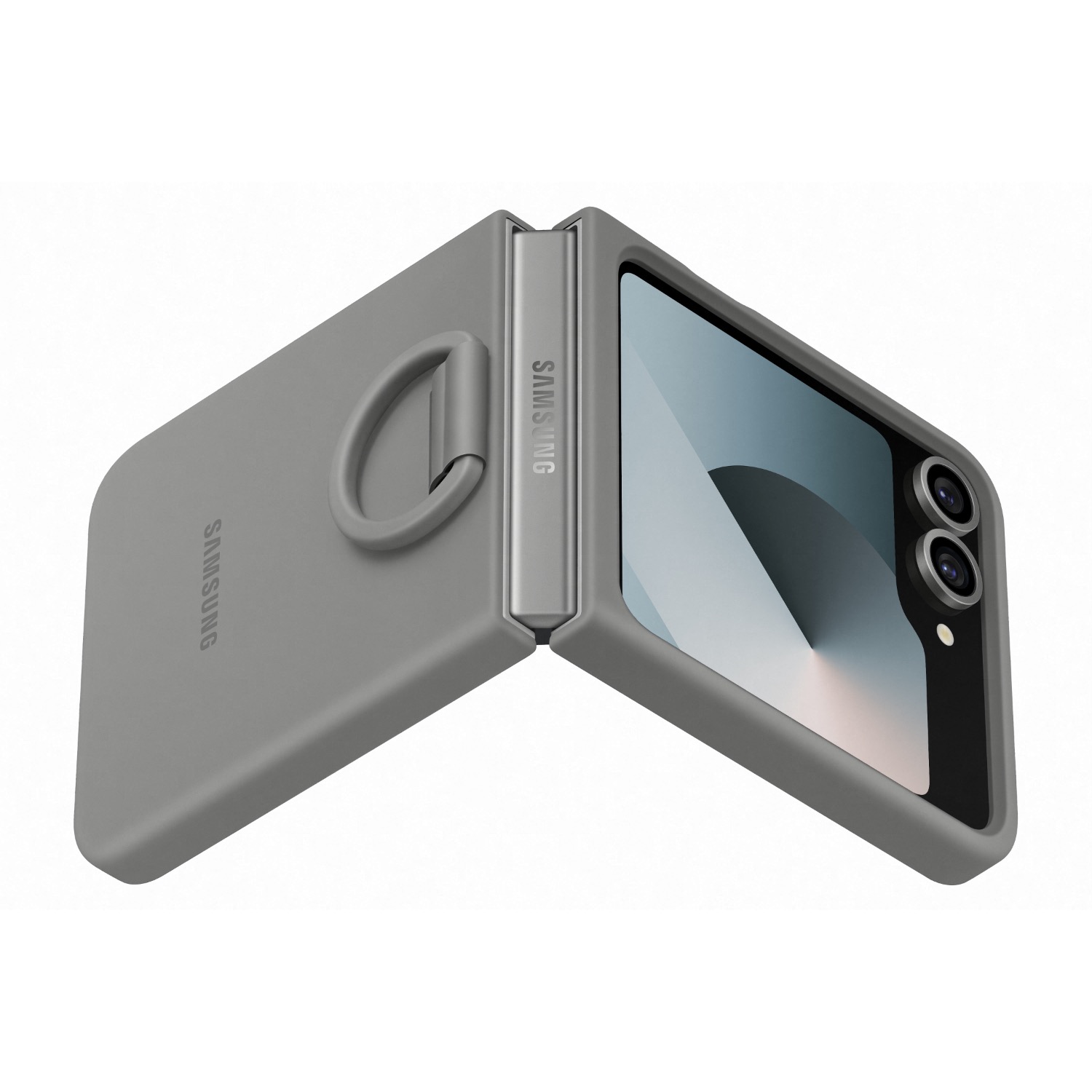 Samsung Silicone Cover With Ring - Samsung Galaxy Z Flip6 - Gray - Image 38