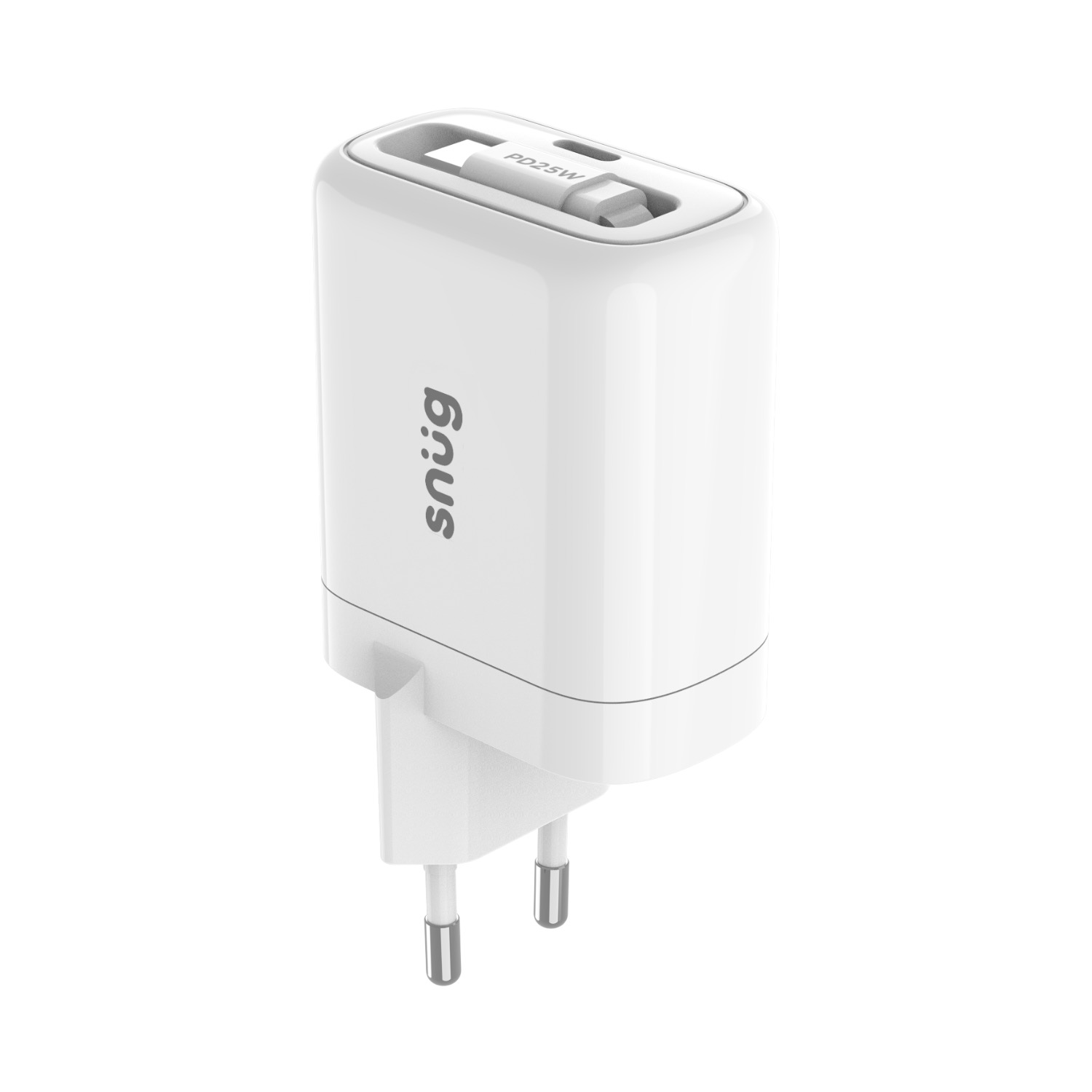 Snug 1 Port PD Charger With Retractable Cable - 25W - White - Image 62