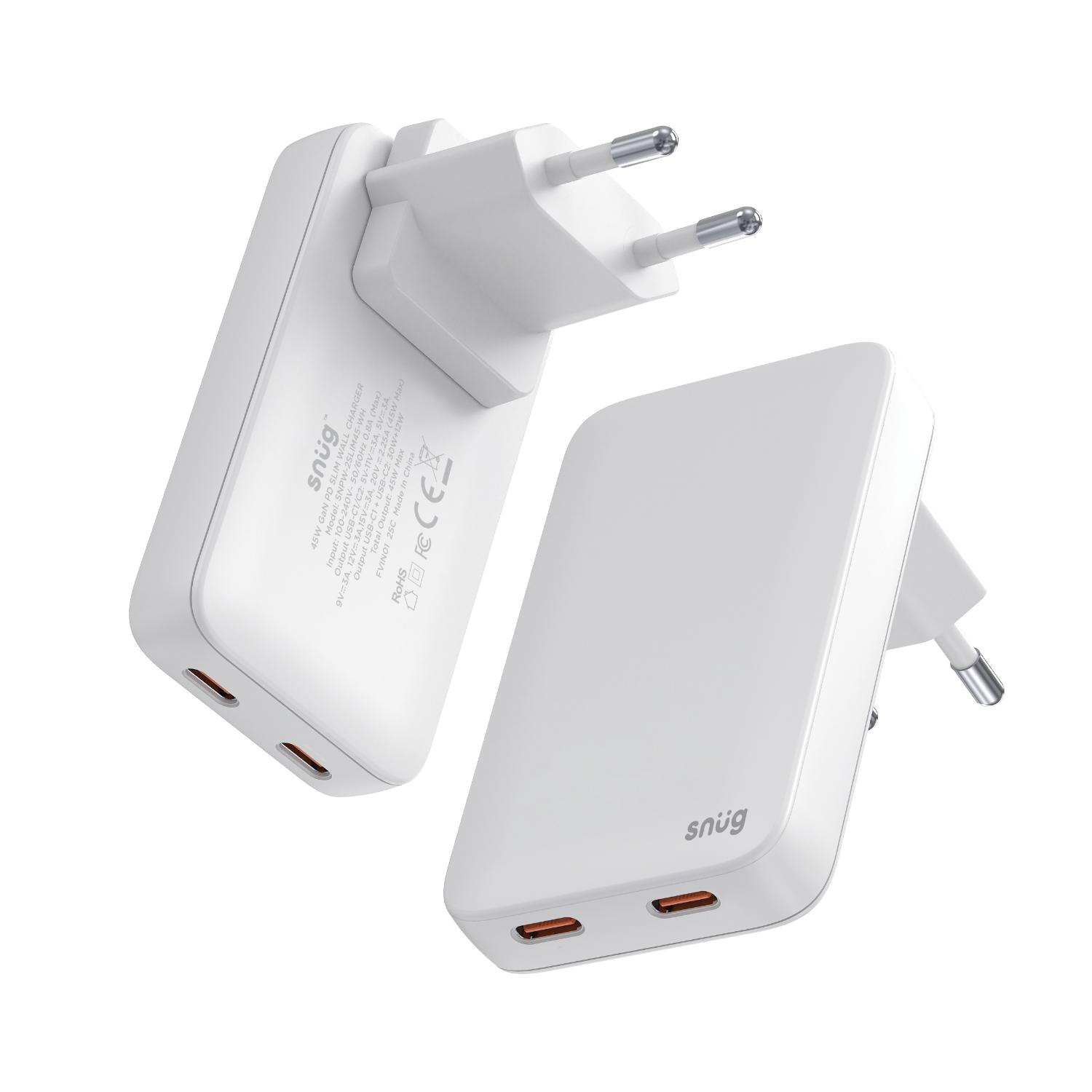 Snug 2 Port PD GaN Slim Wall Charger 45W - White - Image 58