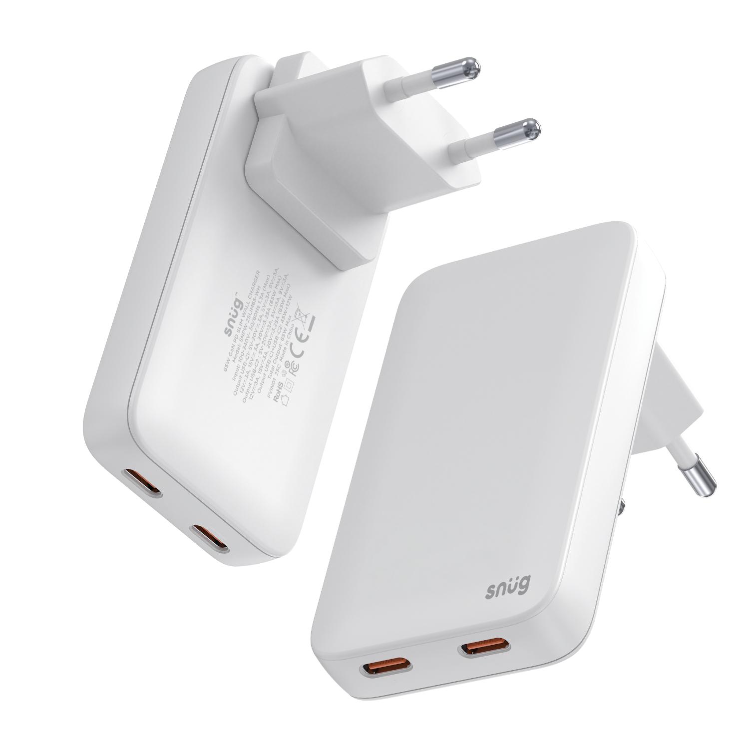 Snug 2 Port PD GaN Slim Wall Charger 65W - White - Image 58