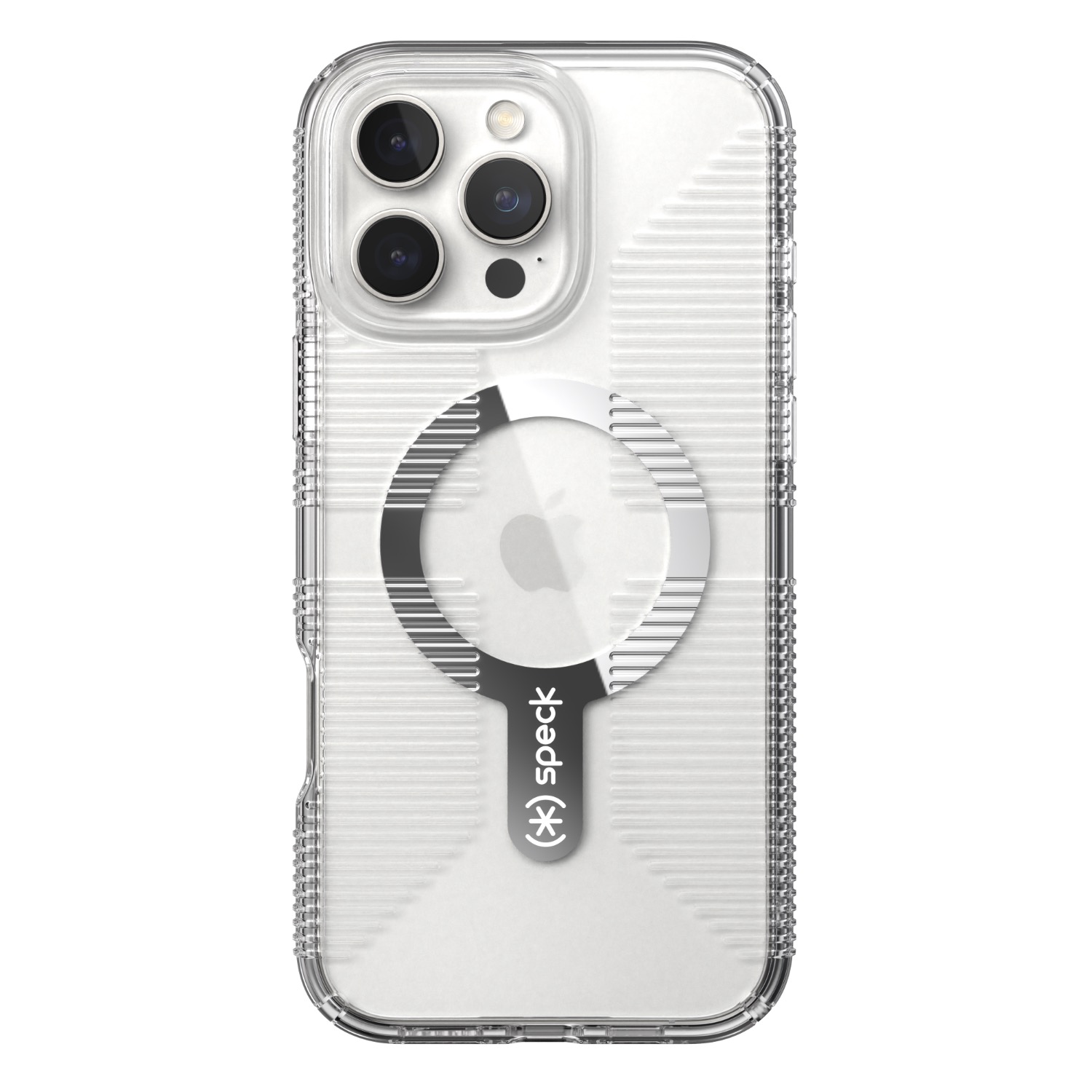 Speck Gemshell Grip MagSafe Case - Apple iPhone 16 Pro Max - Clear & Chrome - Image 55
