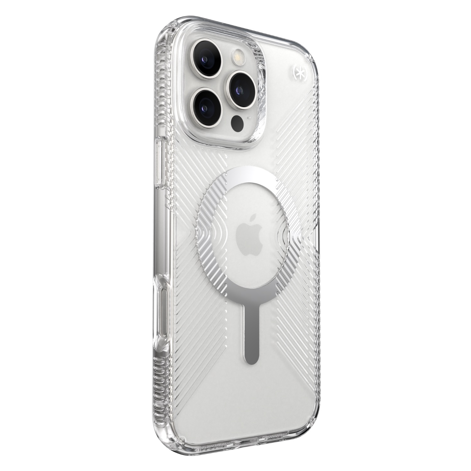 Speck Presidio Perfect Clear Grip MagSafe Case - Apple iPhone 16 Pro Max - Clear & Chrome - Image 39