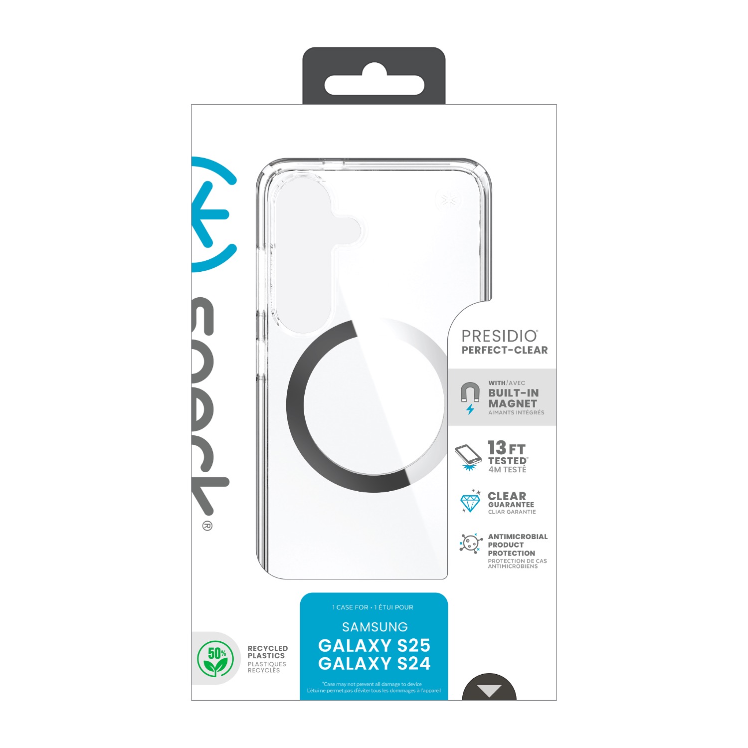 Speck Presidio Perfect Clear Magnet Case - Samsung Galaxy S25 - Clear & Chrome - Image 143