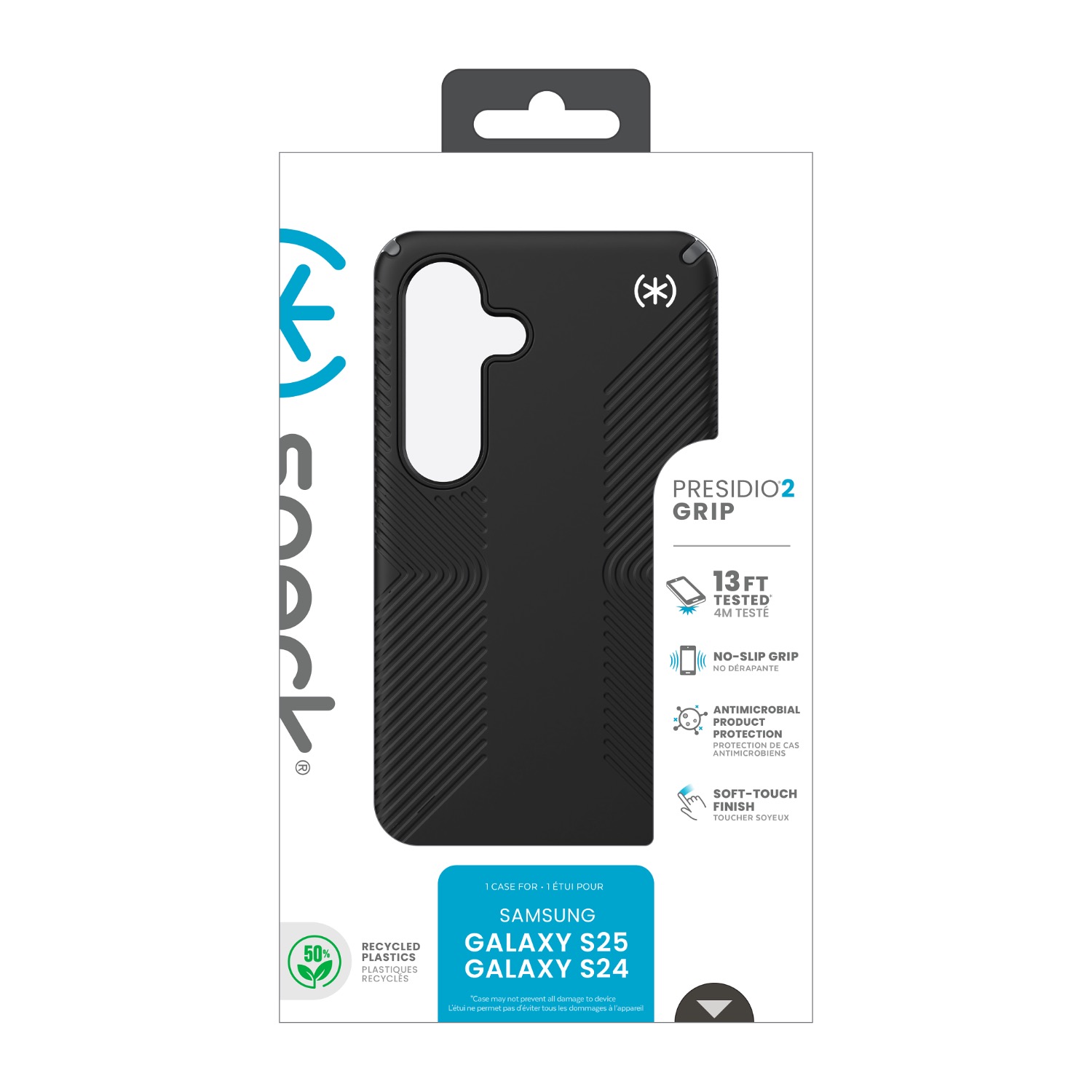 Speck Presidio2 Grip Case - Samsung Galaxy S25 - Black & Slate Grey - Image 143