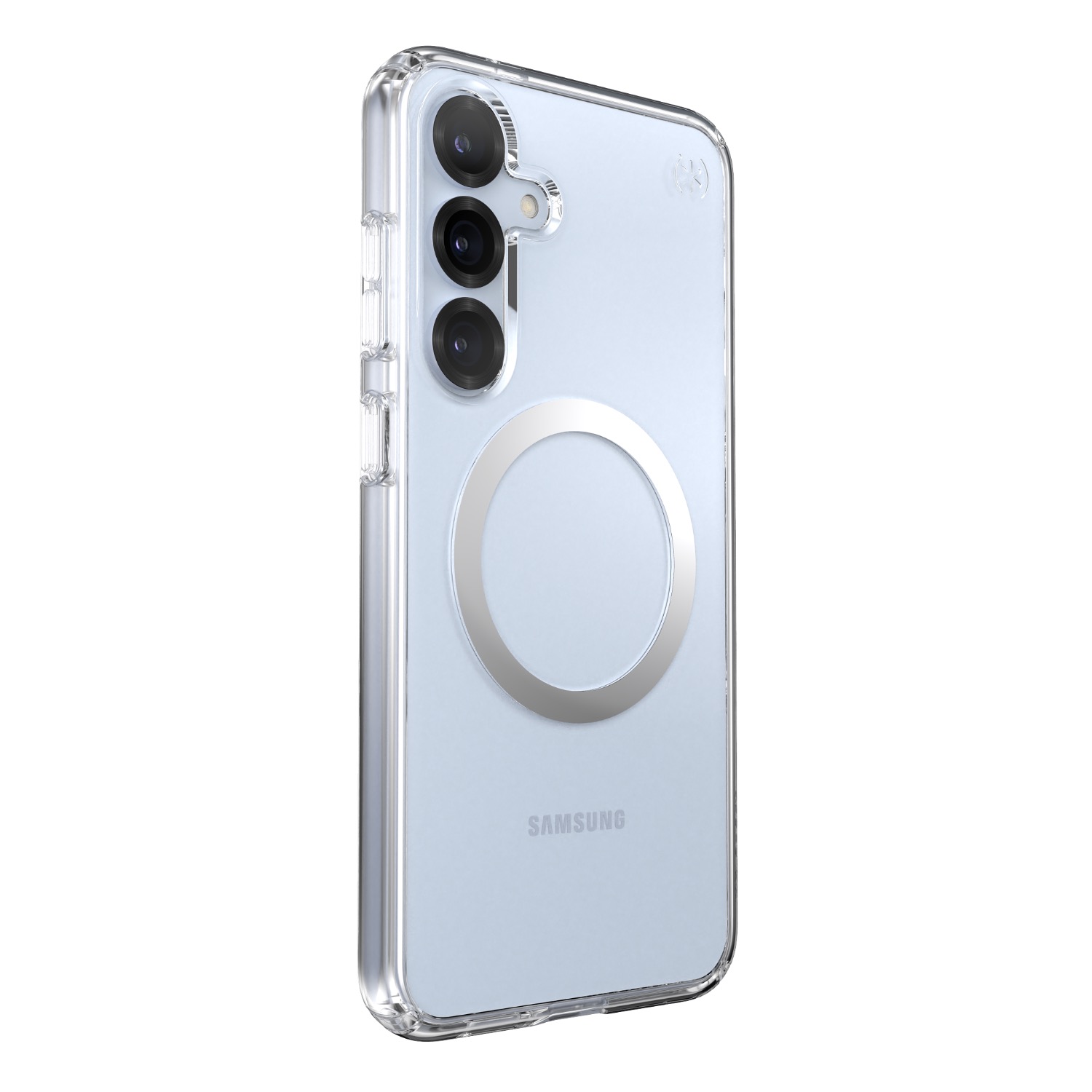 Speck Presidio Perfect Clear Magnet Case - Samsung Galaxy S25+ - Clear & Chrome - Image 47