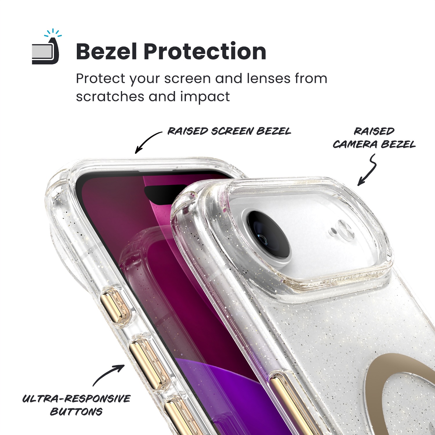 Speck Presidio Lux MagSafe Case - Apple iPhone Air - Gold Glitter - Image 53
