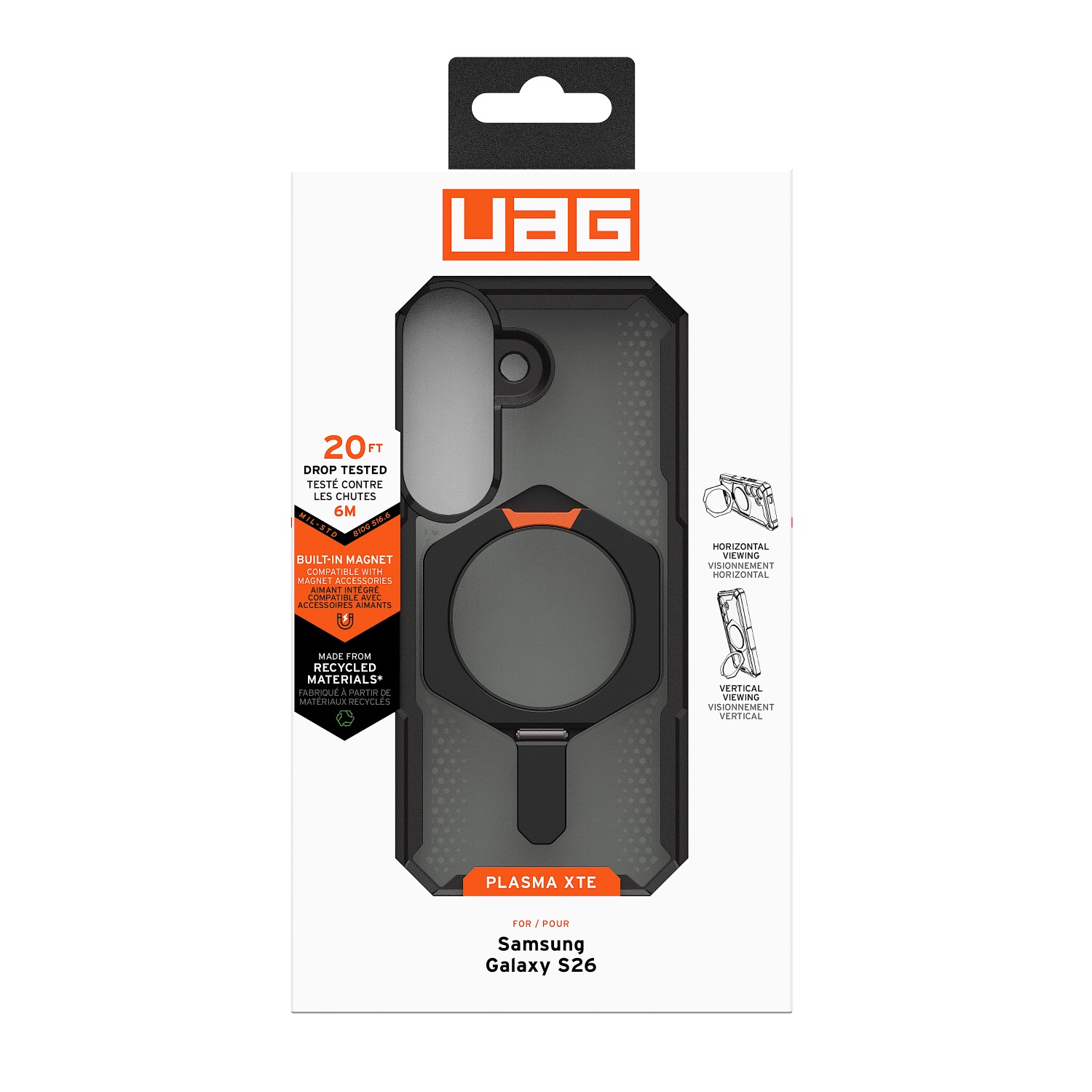 UAG Plasma XTE Magnetic Case - Samsung Galaxy S26 - Black & Orange - Image 43