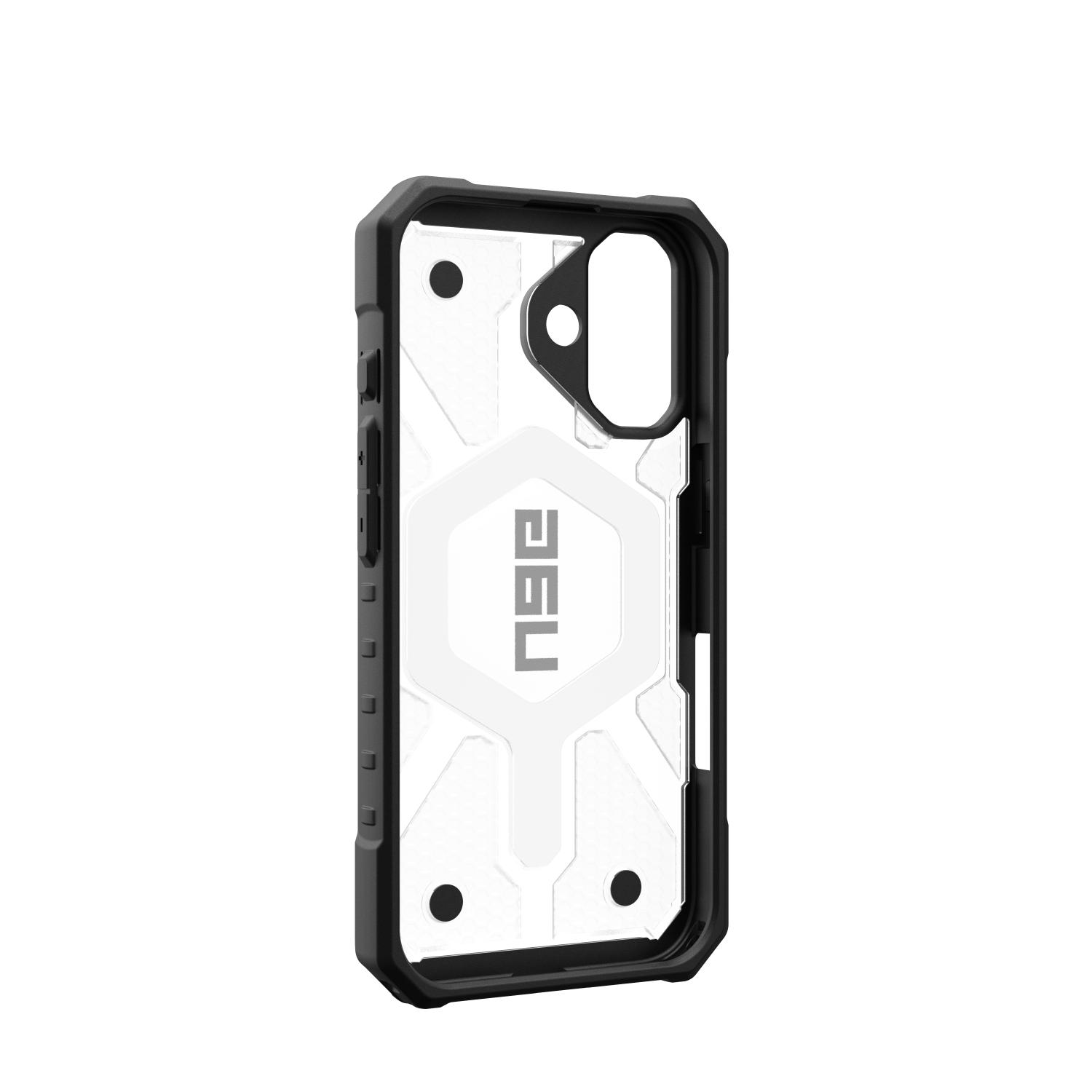 UAG Pathfinder Clear Magsafe Case - Apple iPhone 16 - Ice & Silver - Image 29