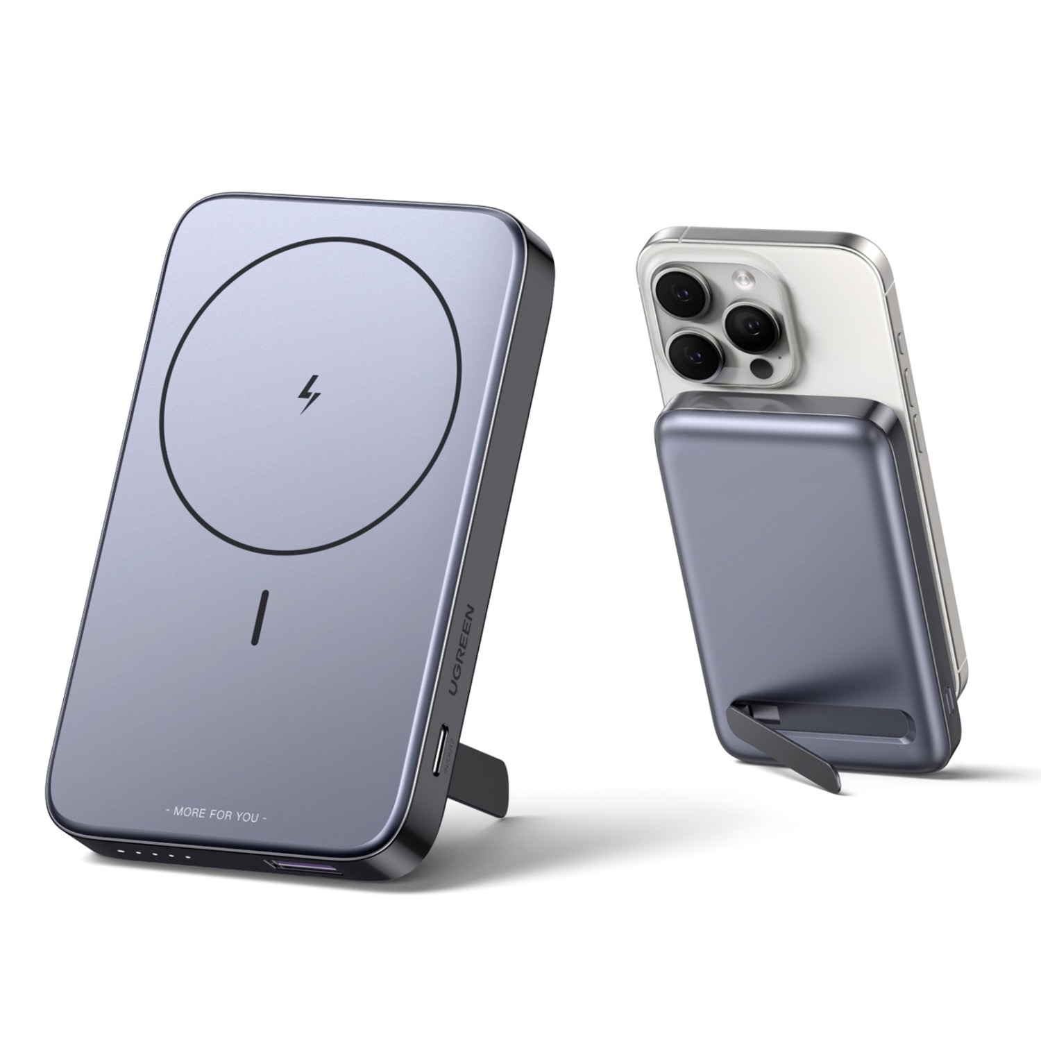 UGREEN Magnetic Wireless Power Bank With Kickstand 10000mAh - Grey - Image 136