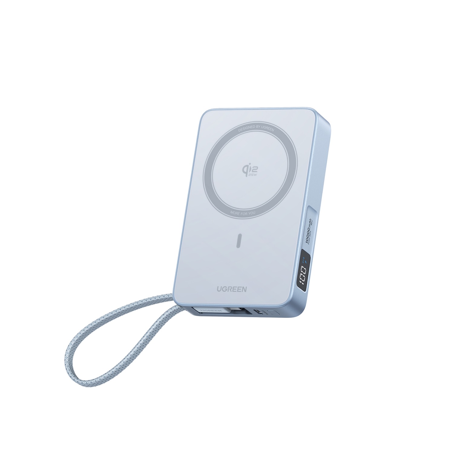 UGREEN Magnetic Wireless Power Bank With Built-in Cable 10000mAh - Blue - Image 124
