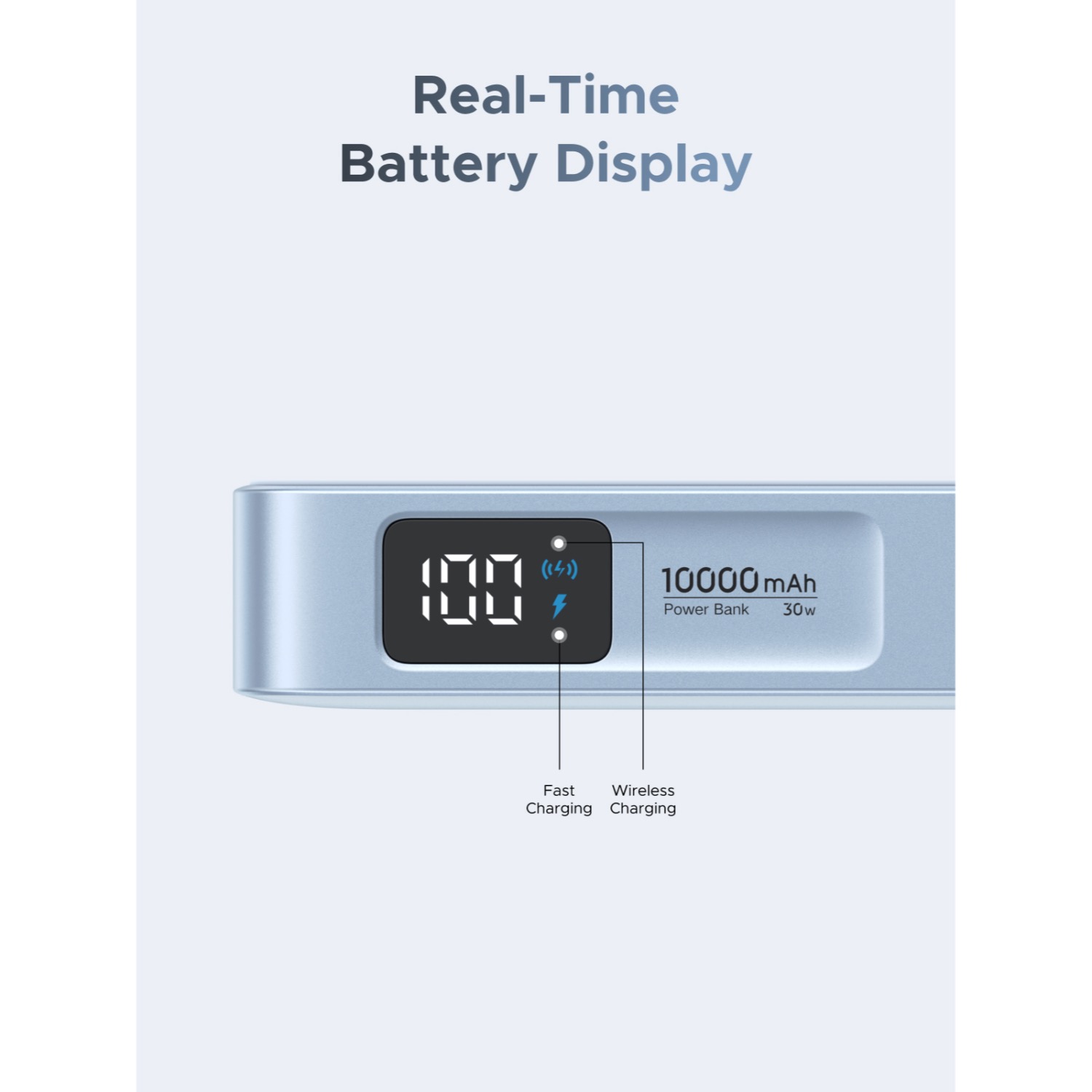 UGREEN Magnetic Wireless Power Bank With Built-in Cable 10000mAh - Blue - Image 140