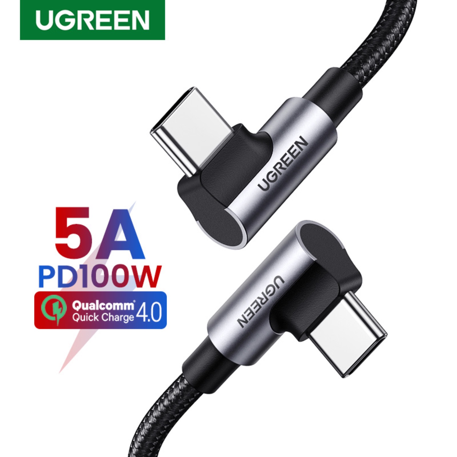 UGREEN Type-C To Type-C Right Angle Braided Cable - 2 Meter - Image 25