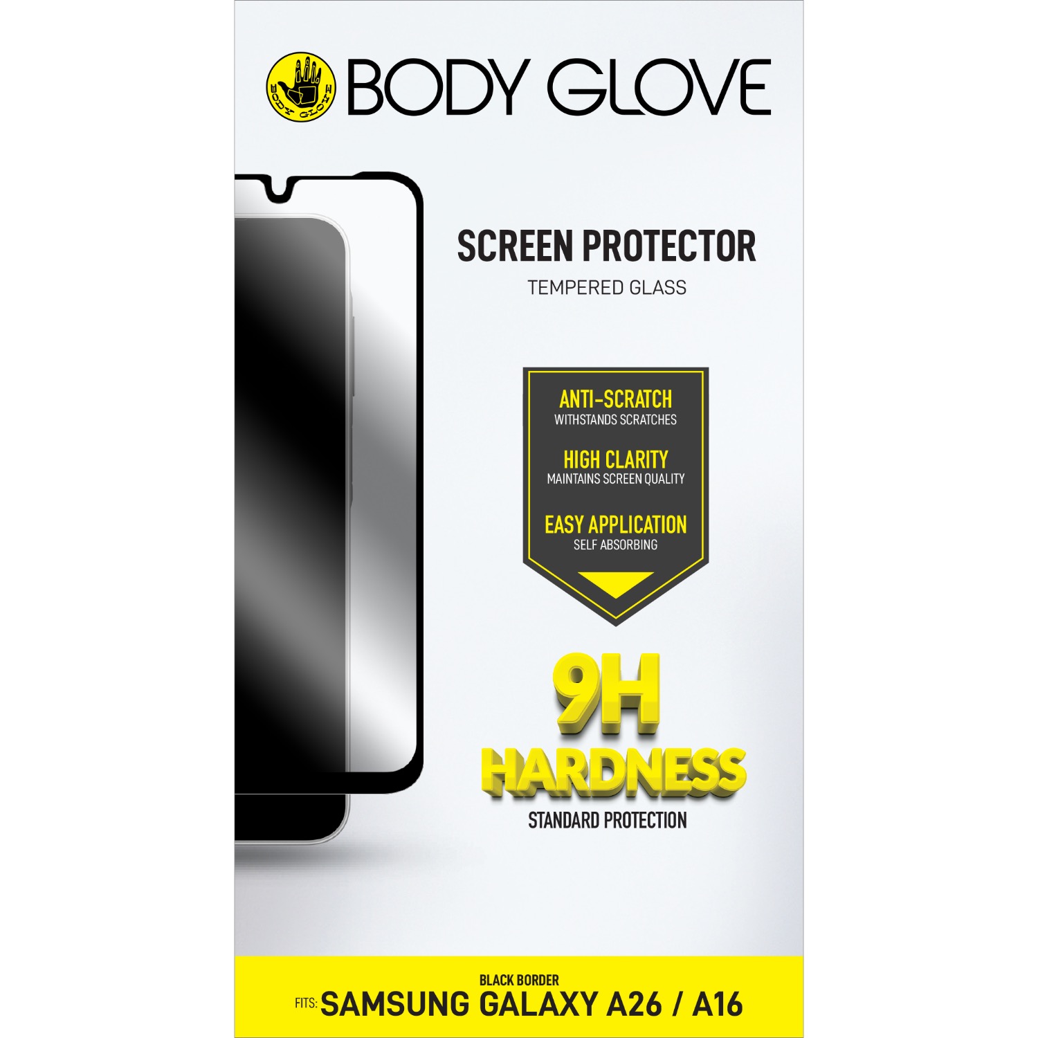 Body Glove Tempered Glass Screen Protector - Samsung Galaxy A17/A26/A16/VIVO V50 - Black Border - Image 36
