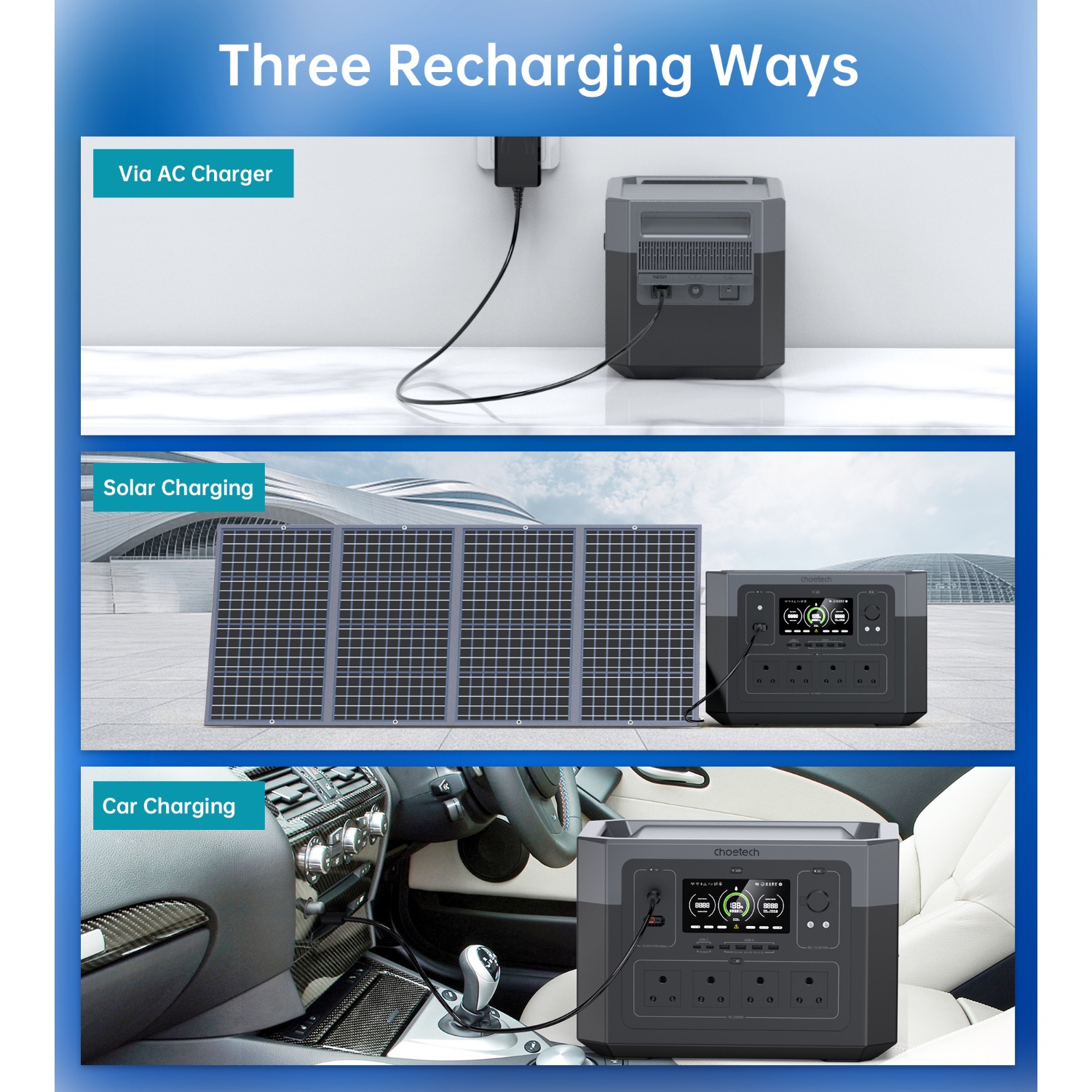 Choetech Portable UPS Power Station 2000W / 1920Wh - Image 9