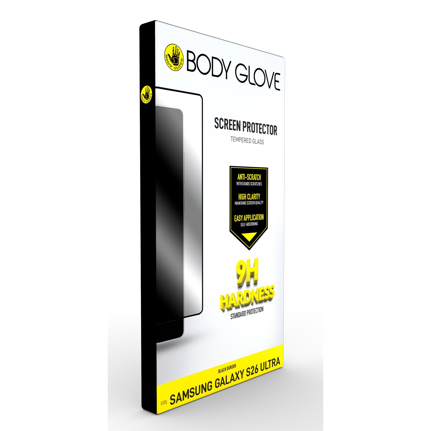 Body Glove Tempered Glass Screen Protector - Samsung Galaxy S26 Ultra - Black Border - Image 15