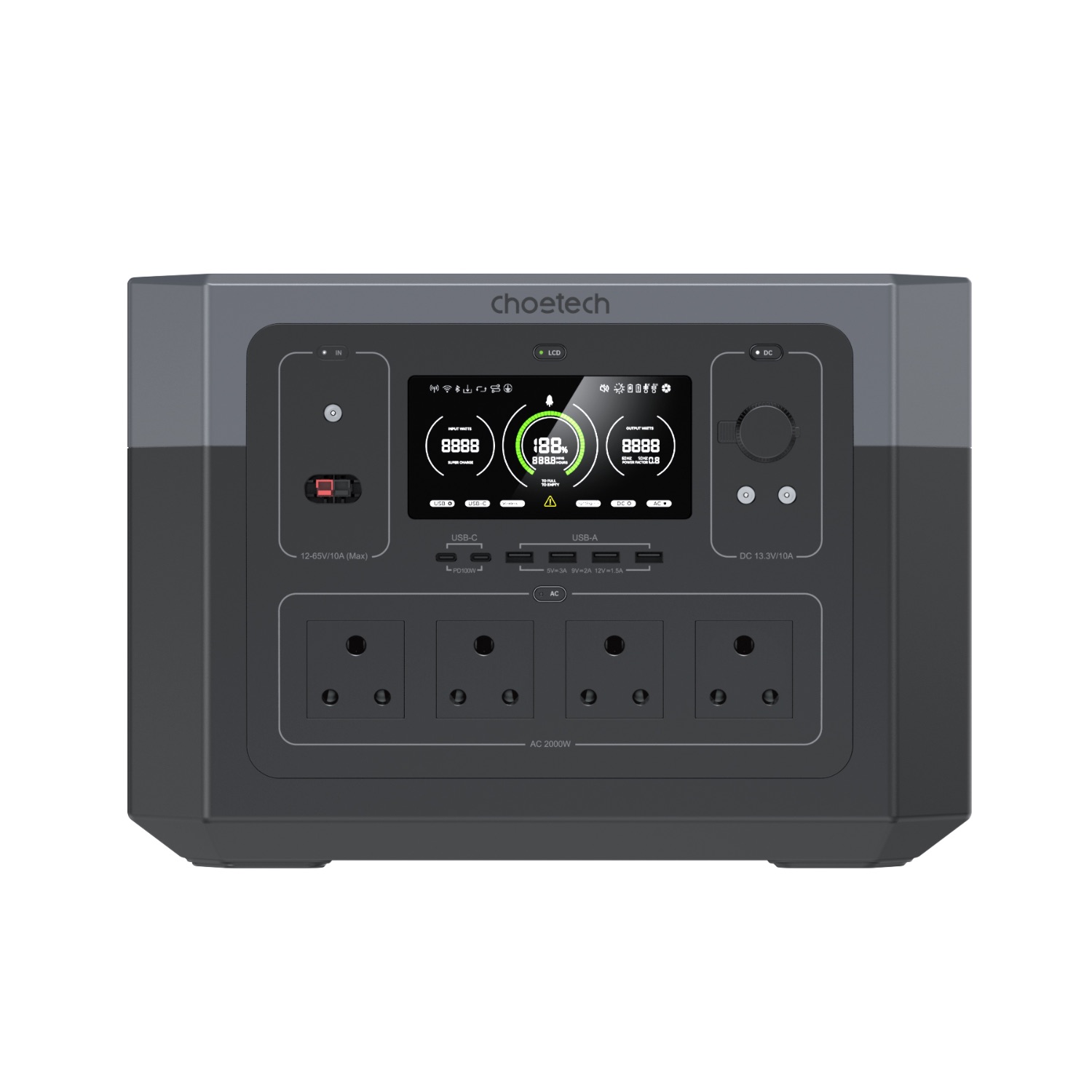 Choetech Portable UPS Power Station 2000W / 1920Wh - Image 5