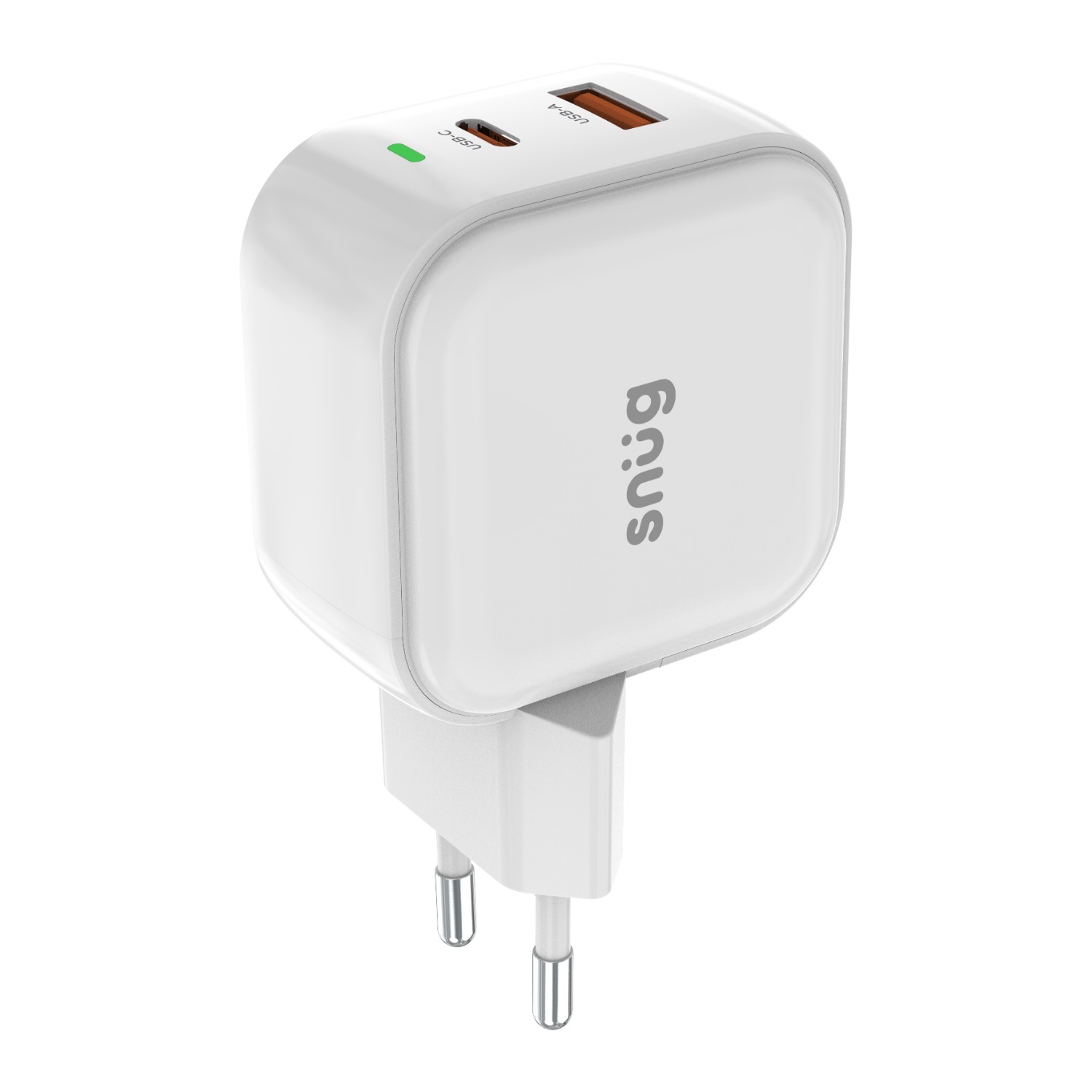 Snug 2 Port USB/Type C Wall Charger 45W - White - Image 5