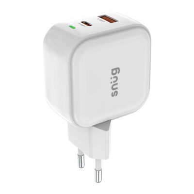 Snug 2 Port USB/Type C Wall Charger 45W - White
