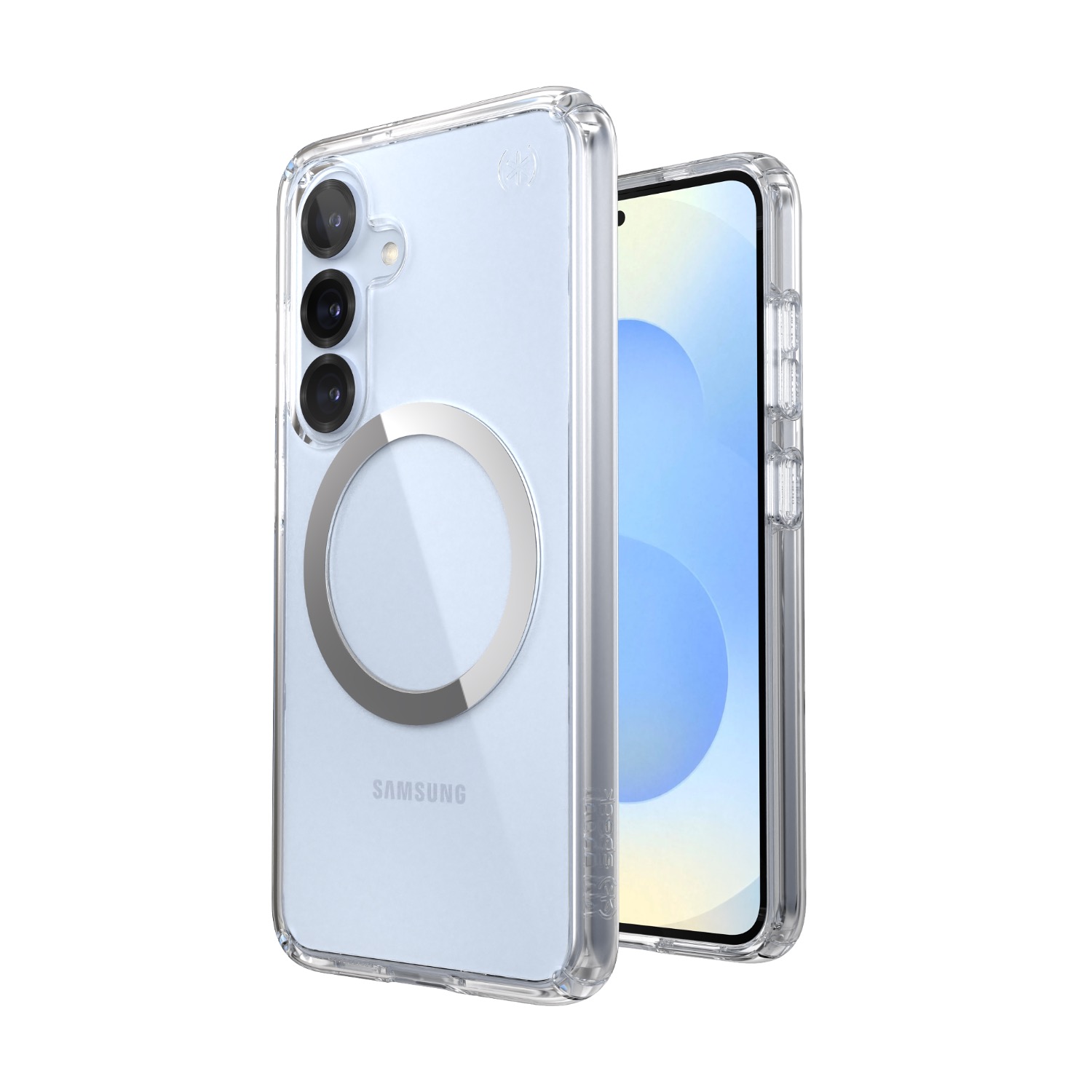 Speck Presidio Perfect Clear Magnet Case - Samsung Galaxy S25 - Clear & Chrome - Image 159