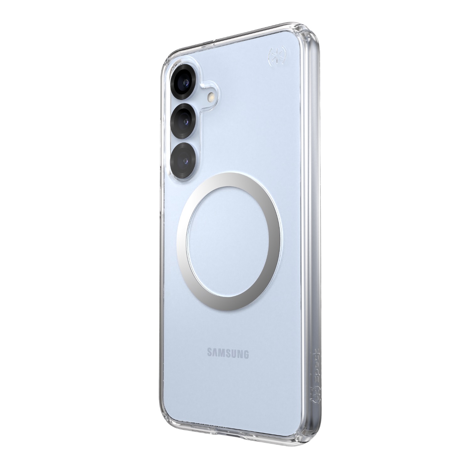 Speck Presidio Perfect Clear Magnet Case - Samsung Galaxy S25+ - Clear & Chrome - Image 70